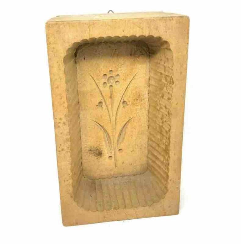 Wood Carved Flower Butter Mold Antique, German, 1890s at 1stDibs