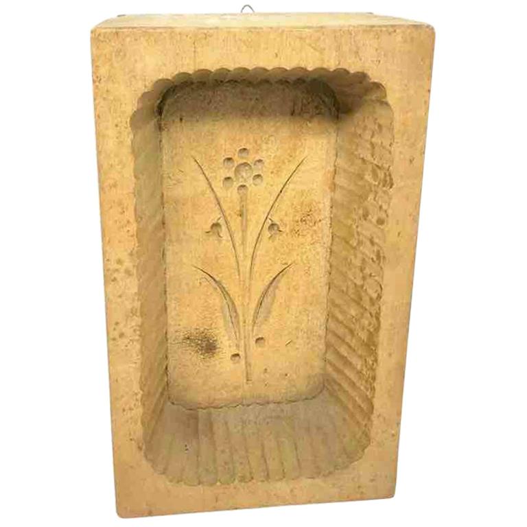 Wood Carved Flower Butter Mold Antique, German, 1890s at 1stDibs