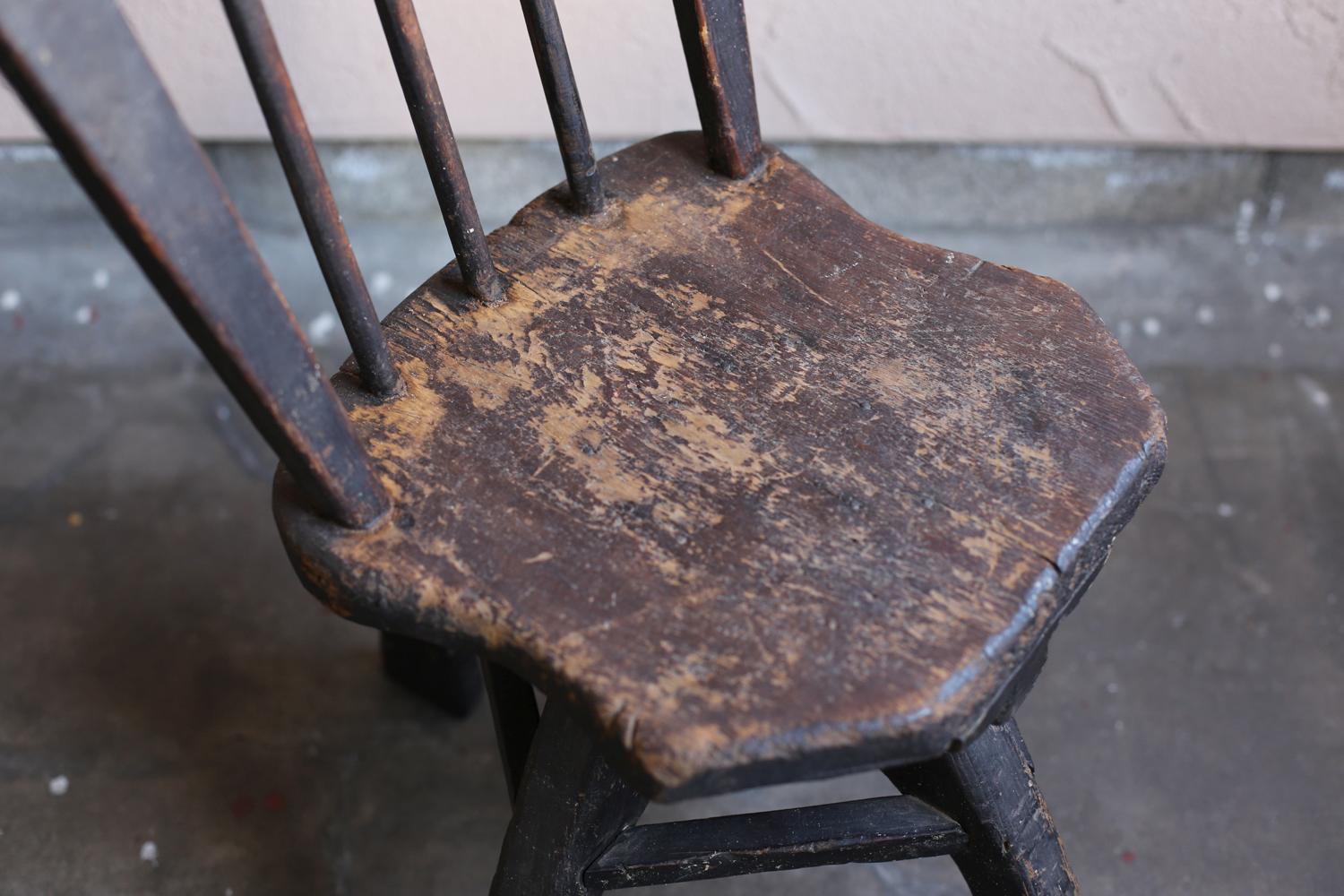 Primitive Wood Chair from Japan 1860s-1900s / Wabi Sabi Wooden Chair Mingei For Sale 2