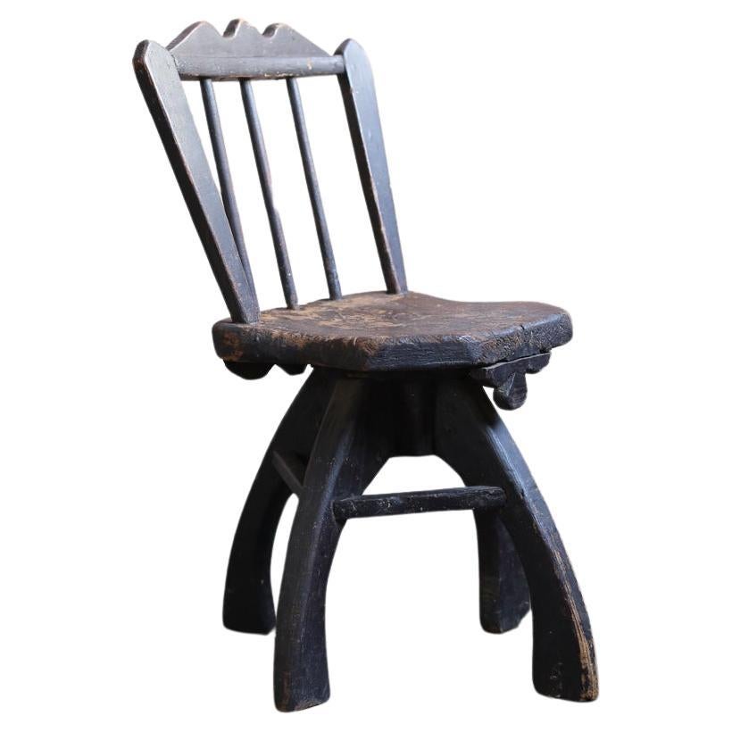 Primitive Wood Chair from Japan 1860s-1900s / Wabi Sabi Wooden Chair Mingei For Sale