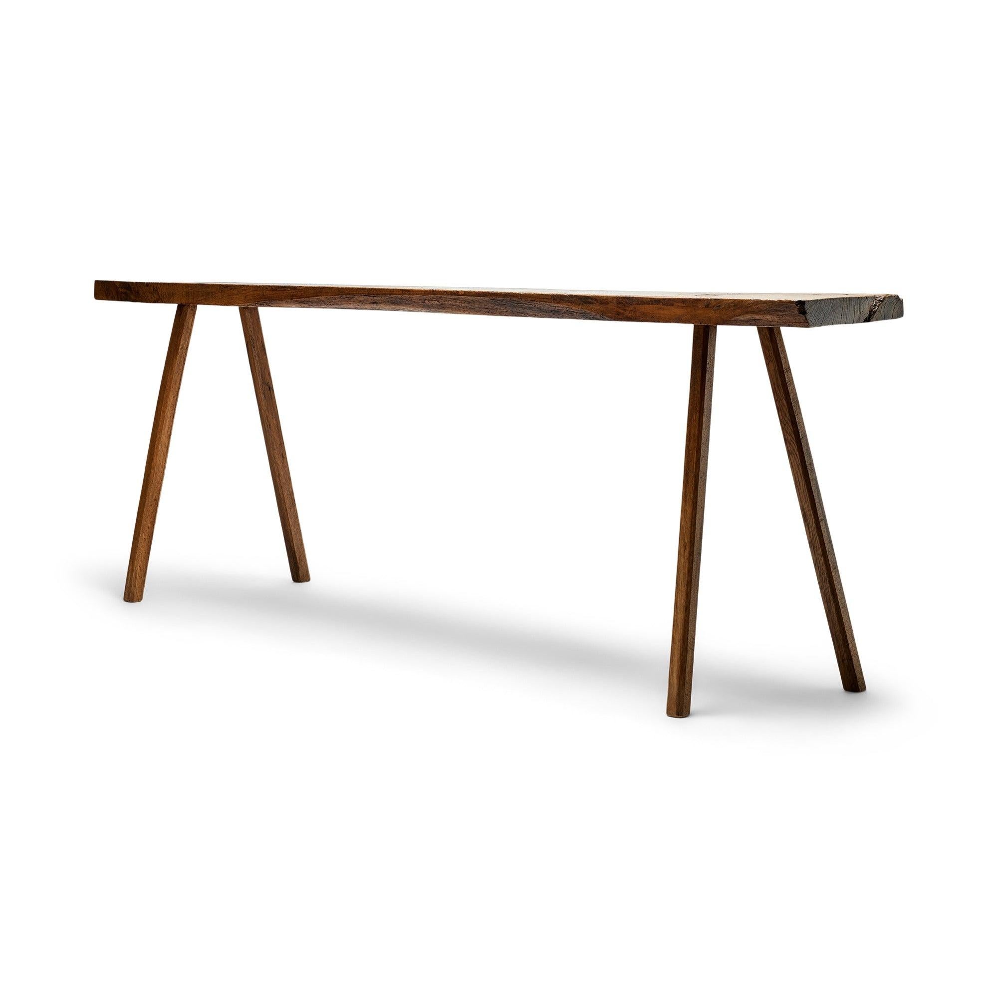 Primitive Wood Console from USA In Excellent Condition For Sale In Sagaponack, NY