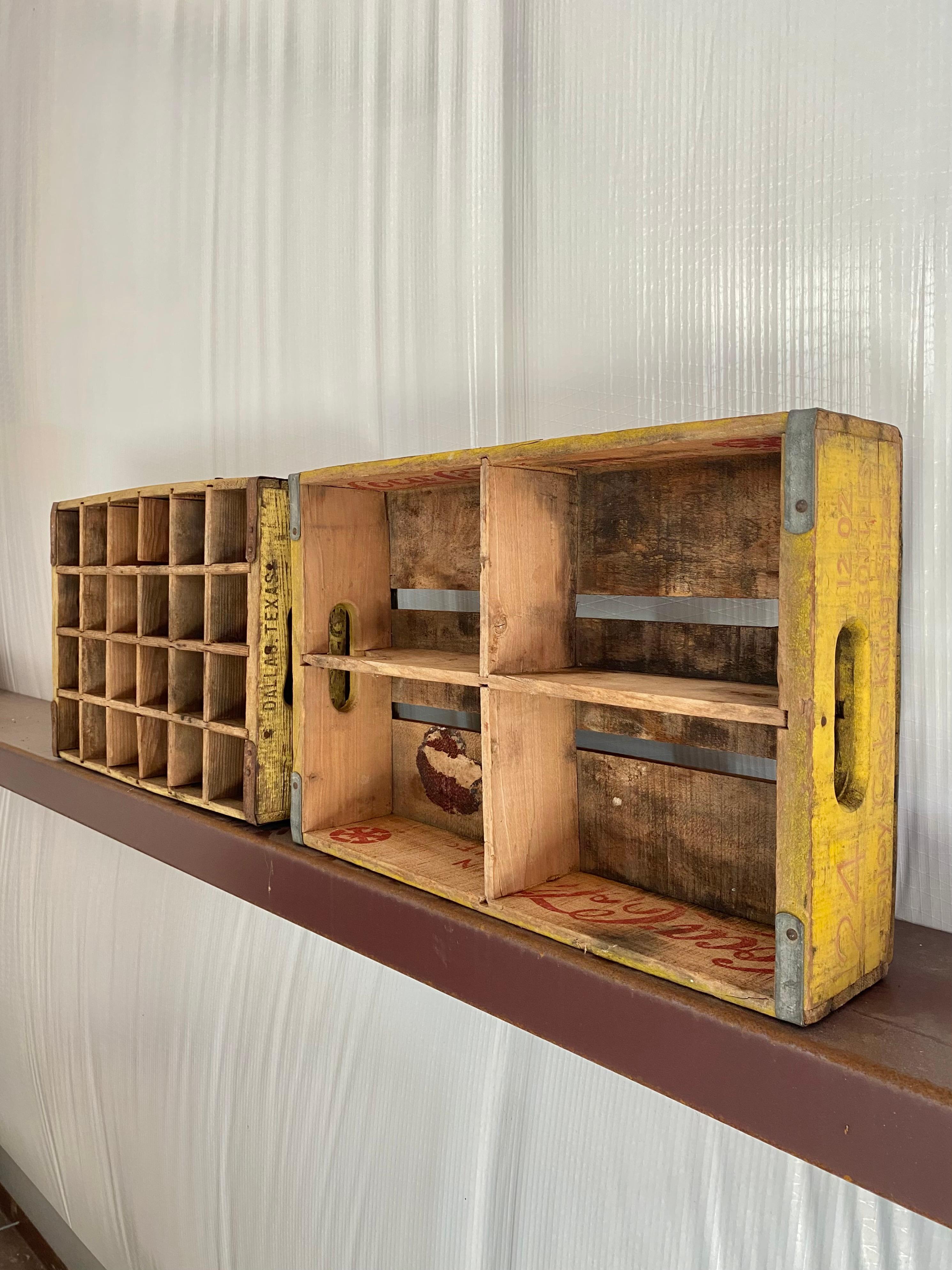 Primitive Wood Soda Crates, Set of 2 For Sale 6