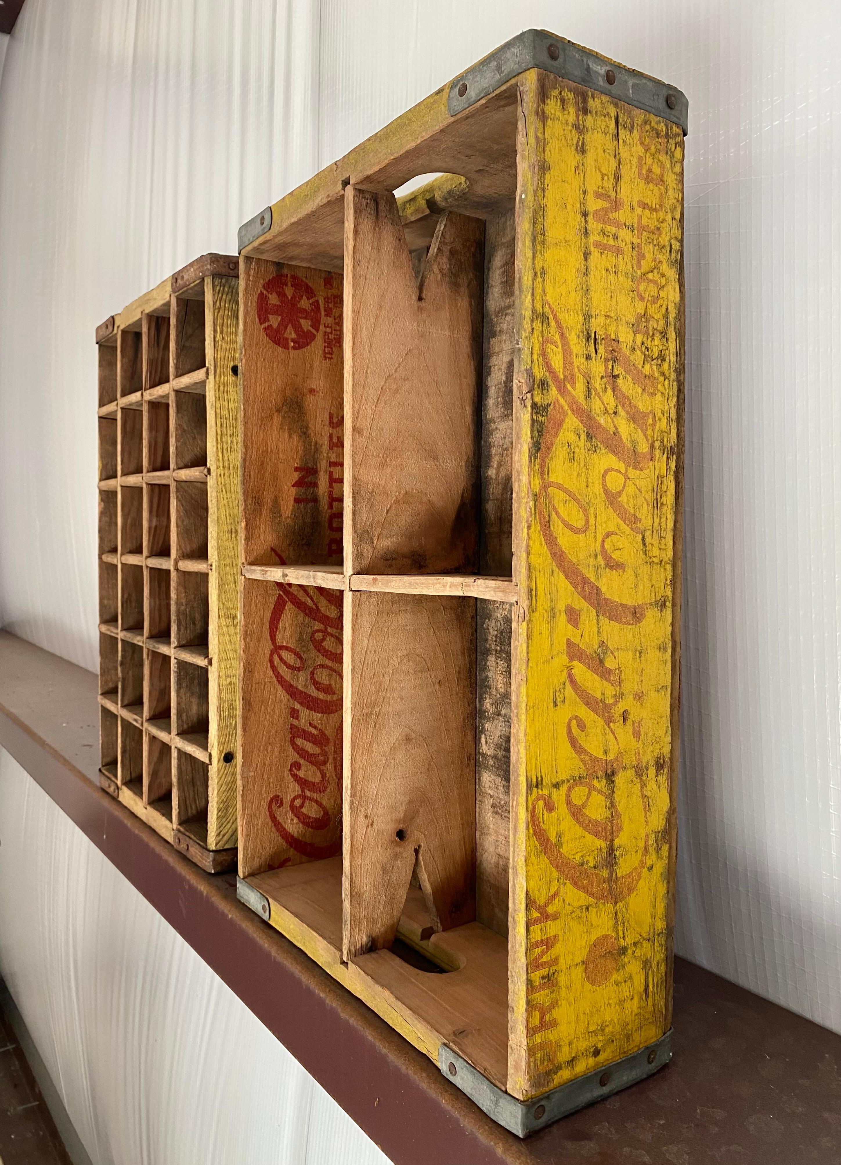 Primitive Wood Soda Crates, Set of 2 For Sale 7