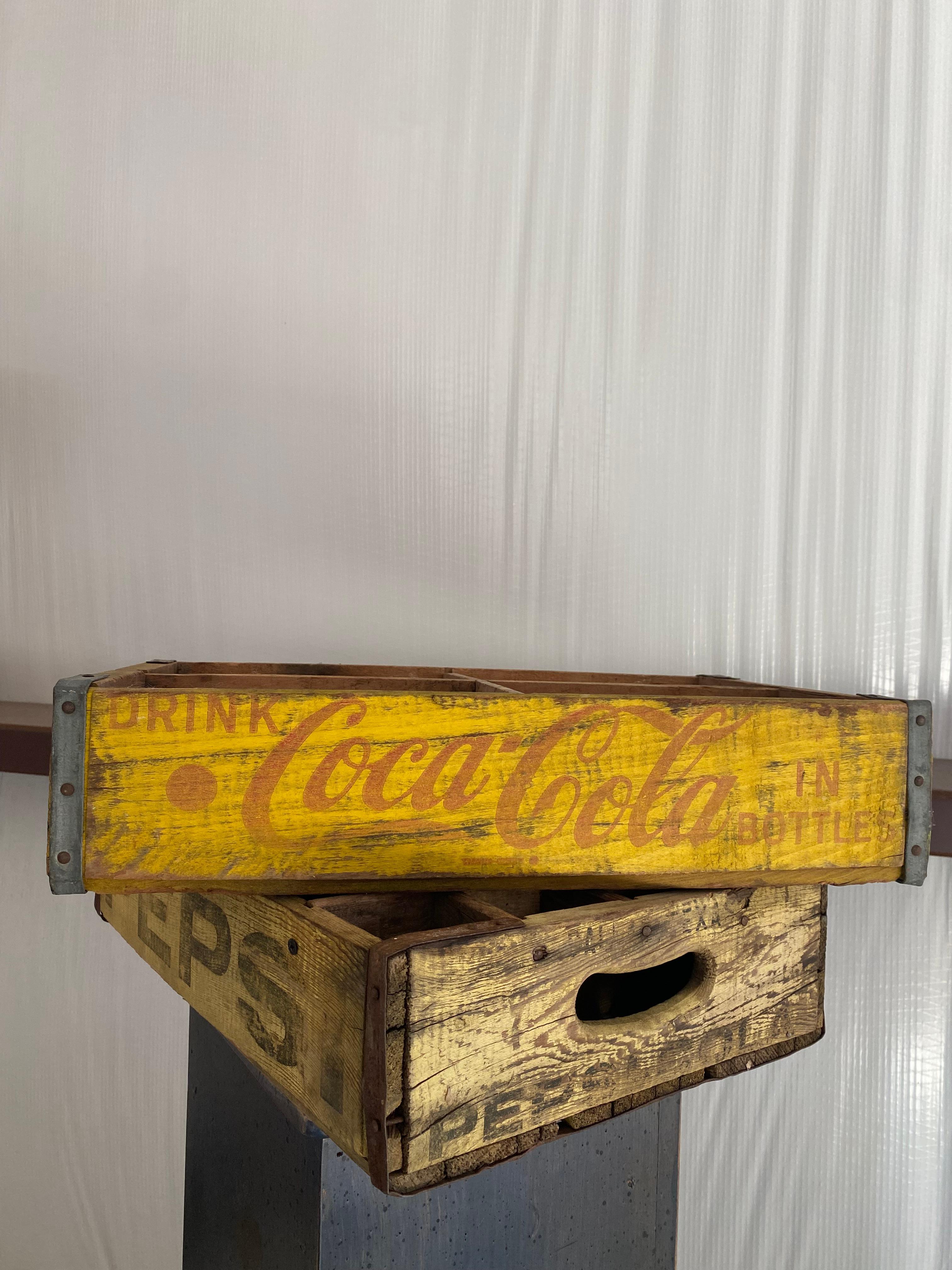 Primitive Wood Soda Crates, Set of 2 For Sale 8