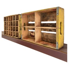 Primitive Wood Soda Crates Set of 2, Hand-Crafted, Mid-20th Century