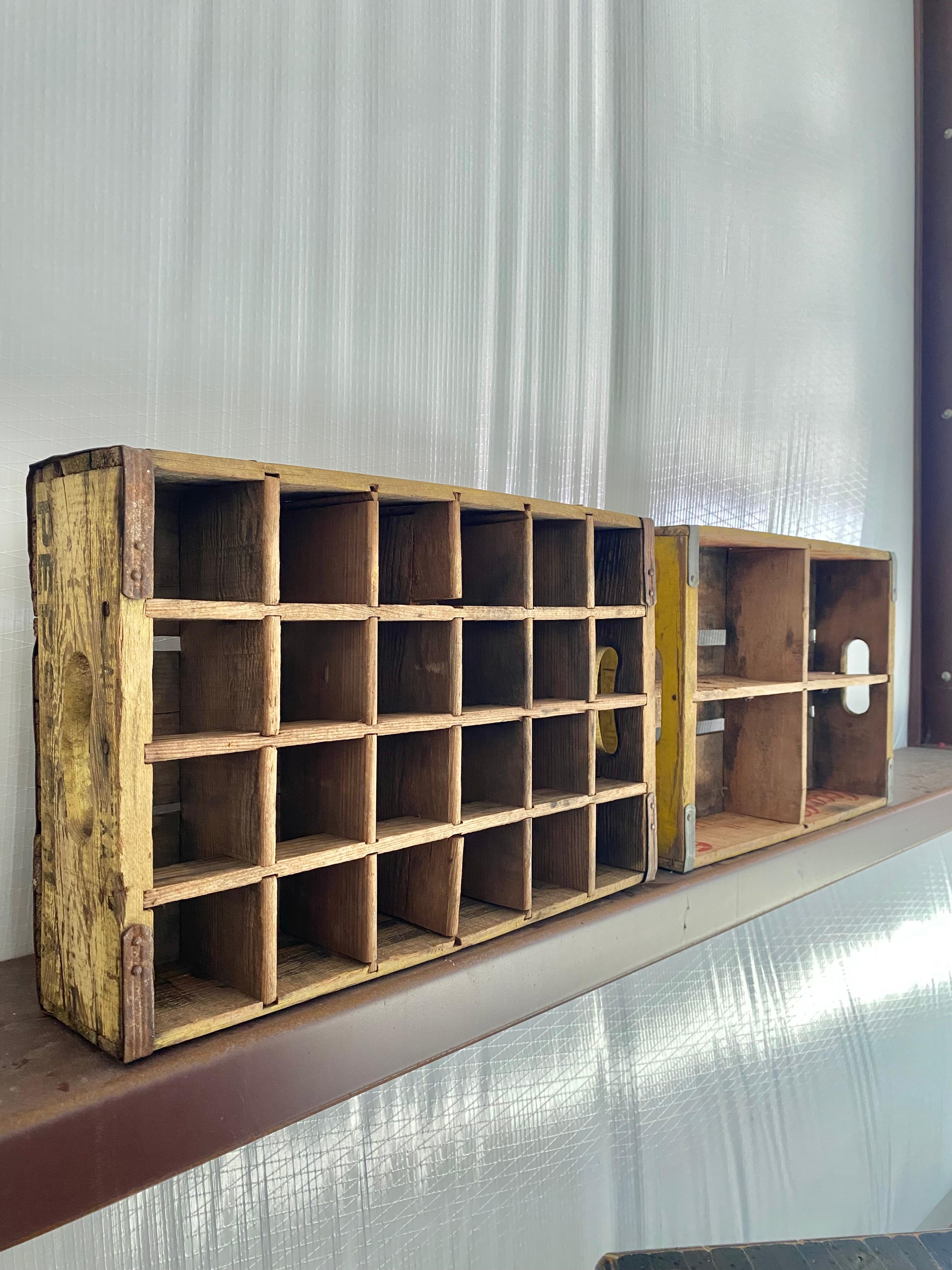Primitive Wood Soda Crates, Set of 2 For Sale 2