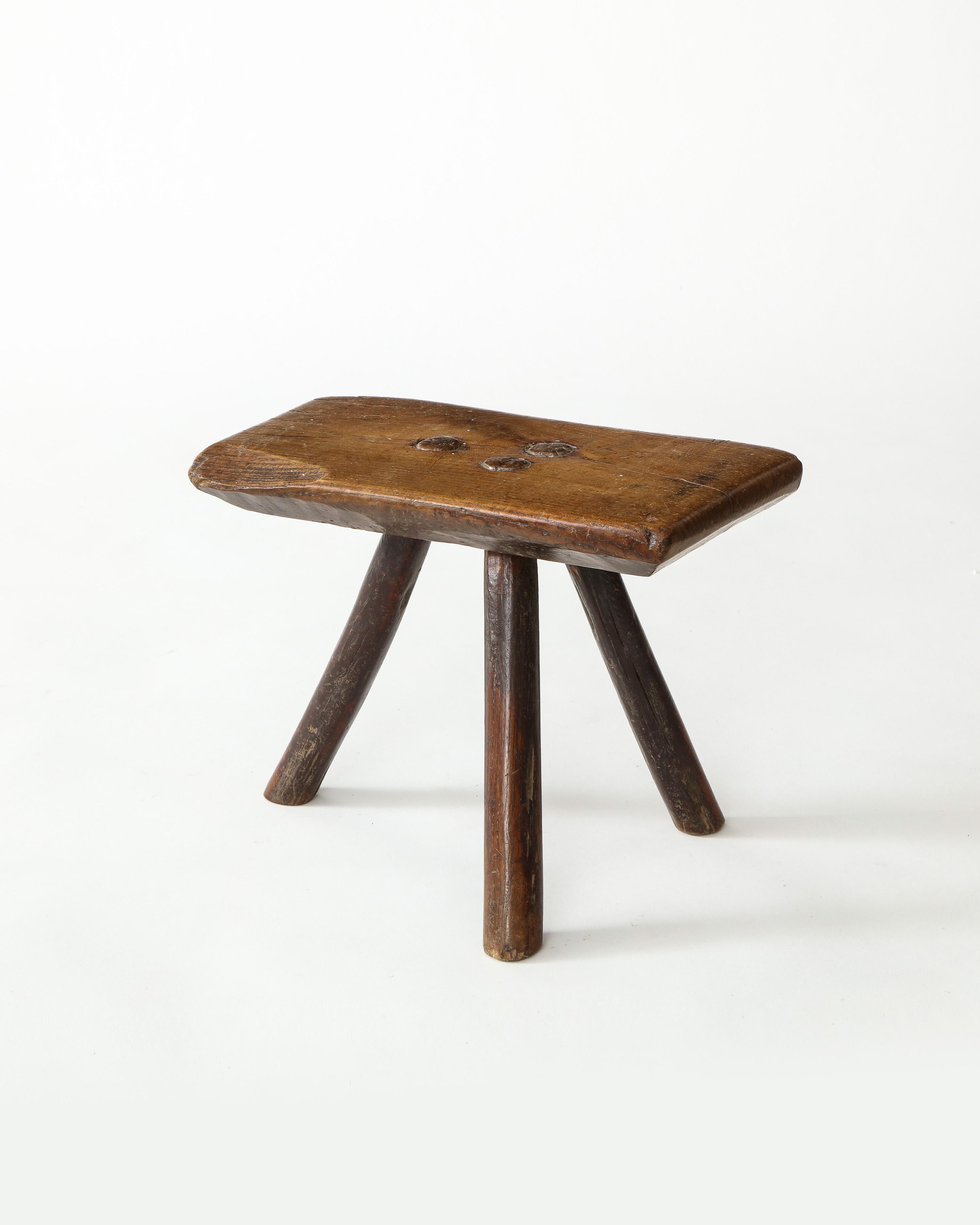 rustic low stool