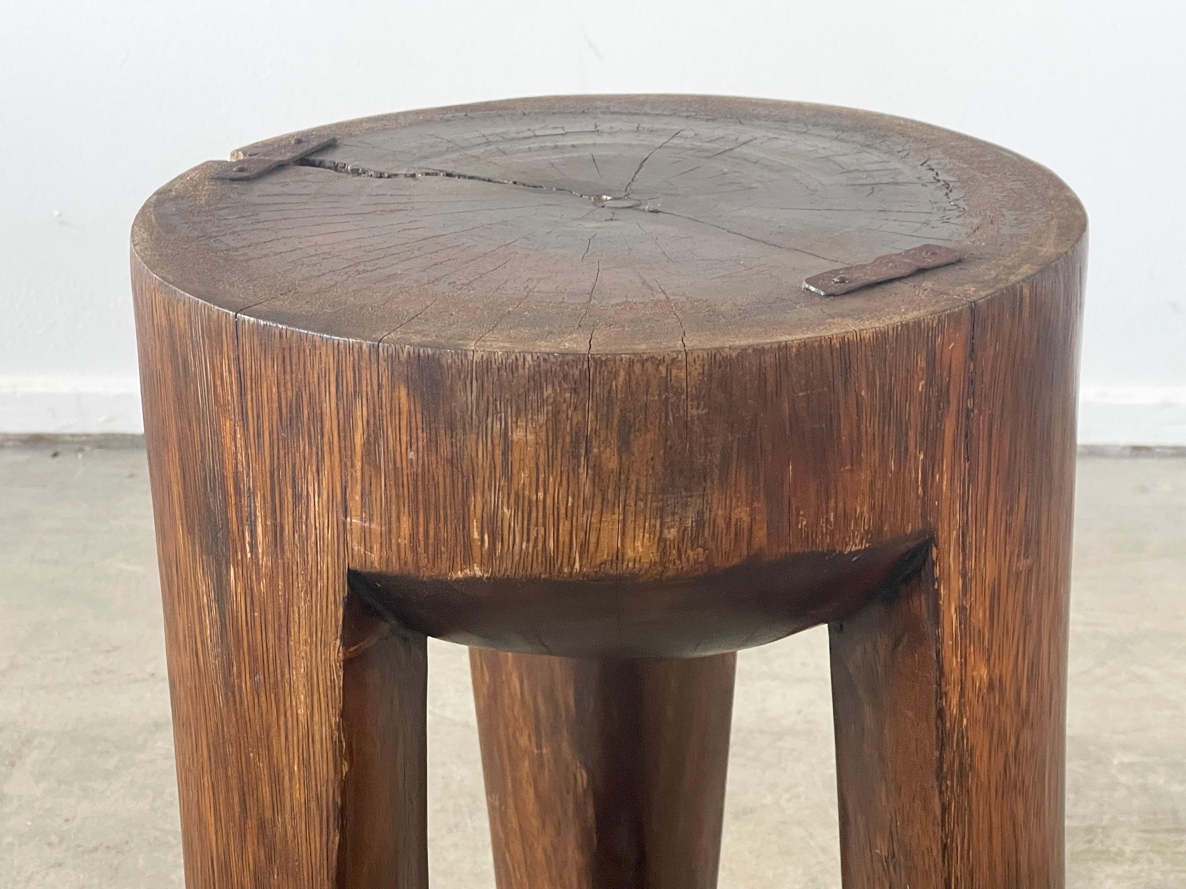 French Primitive Wood Stool