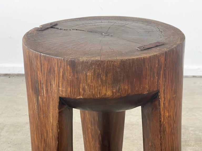 Mid-20th Century Primitive Wood Stool For Sale