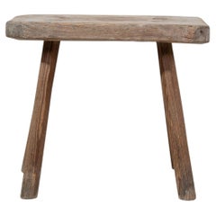 Primitive Wood Stool, French Design, 20th Century, 16\" Height