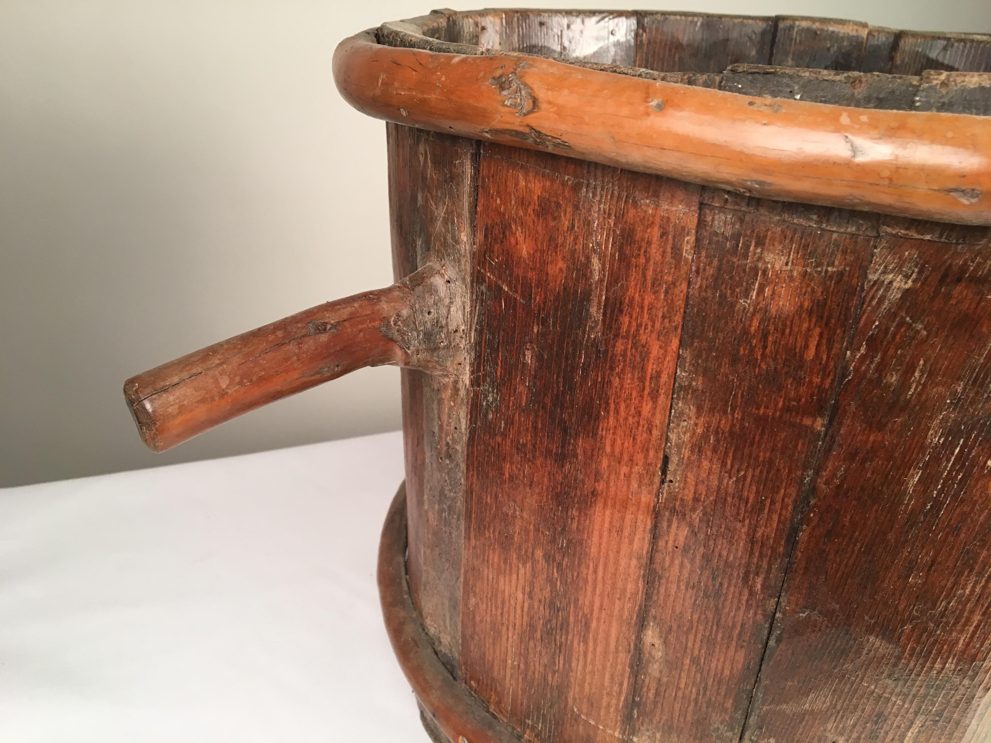 French Provincial Primitive Wood Water Bucket, French, 18th Century