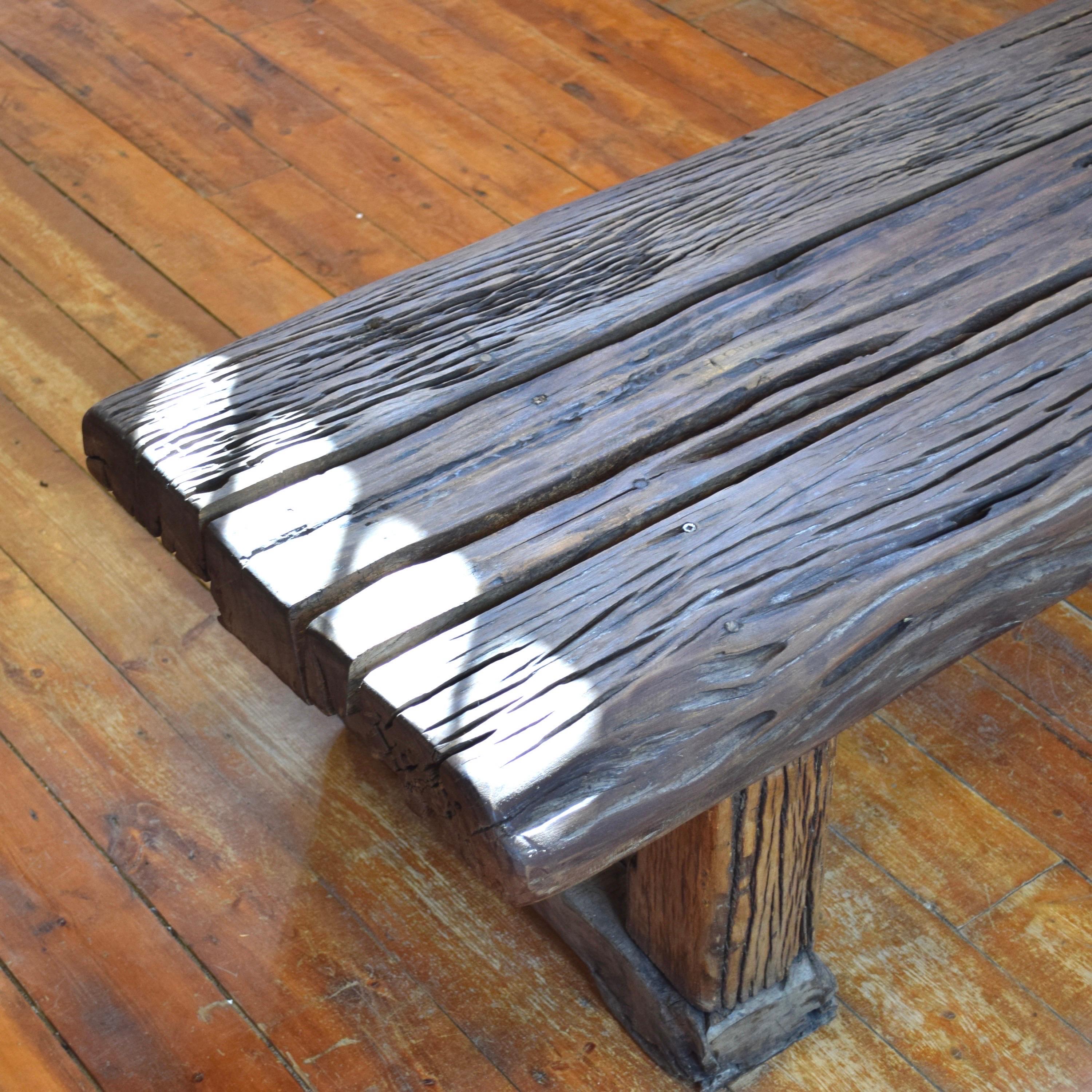 Primitive Wooden Bench  For Sale 1