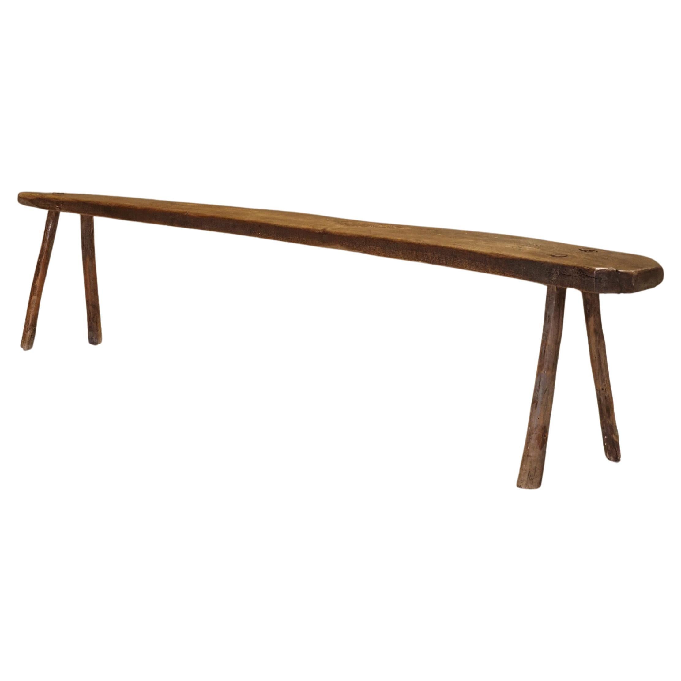 Primitive wooden bench For Sale