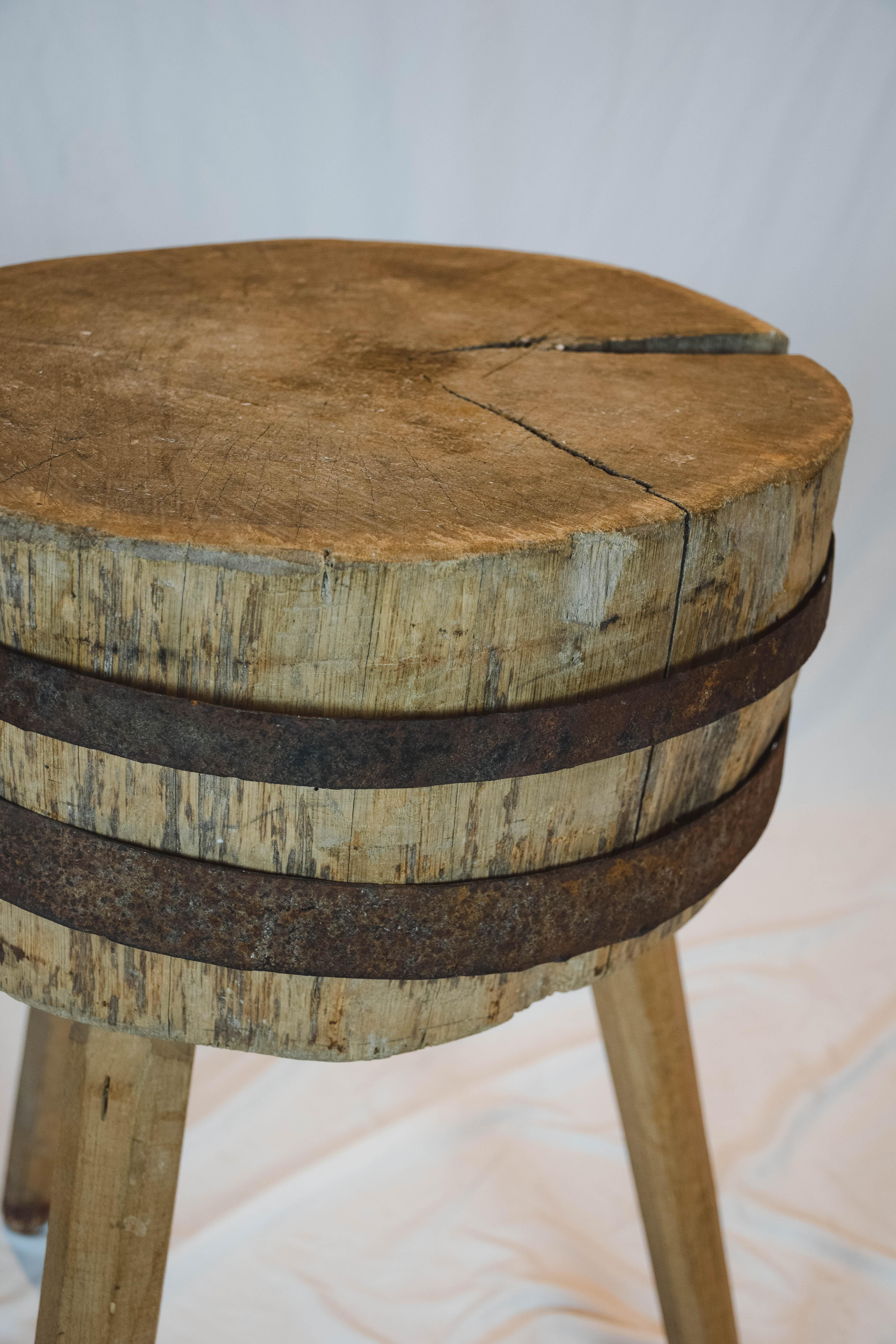 Iron Simple Wooden Block Table