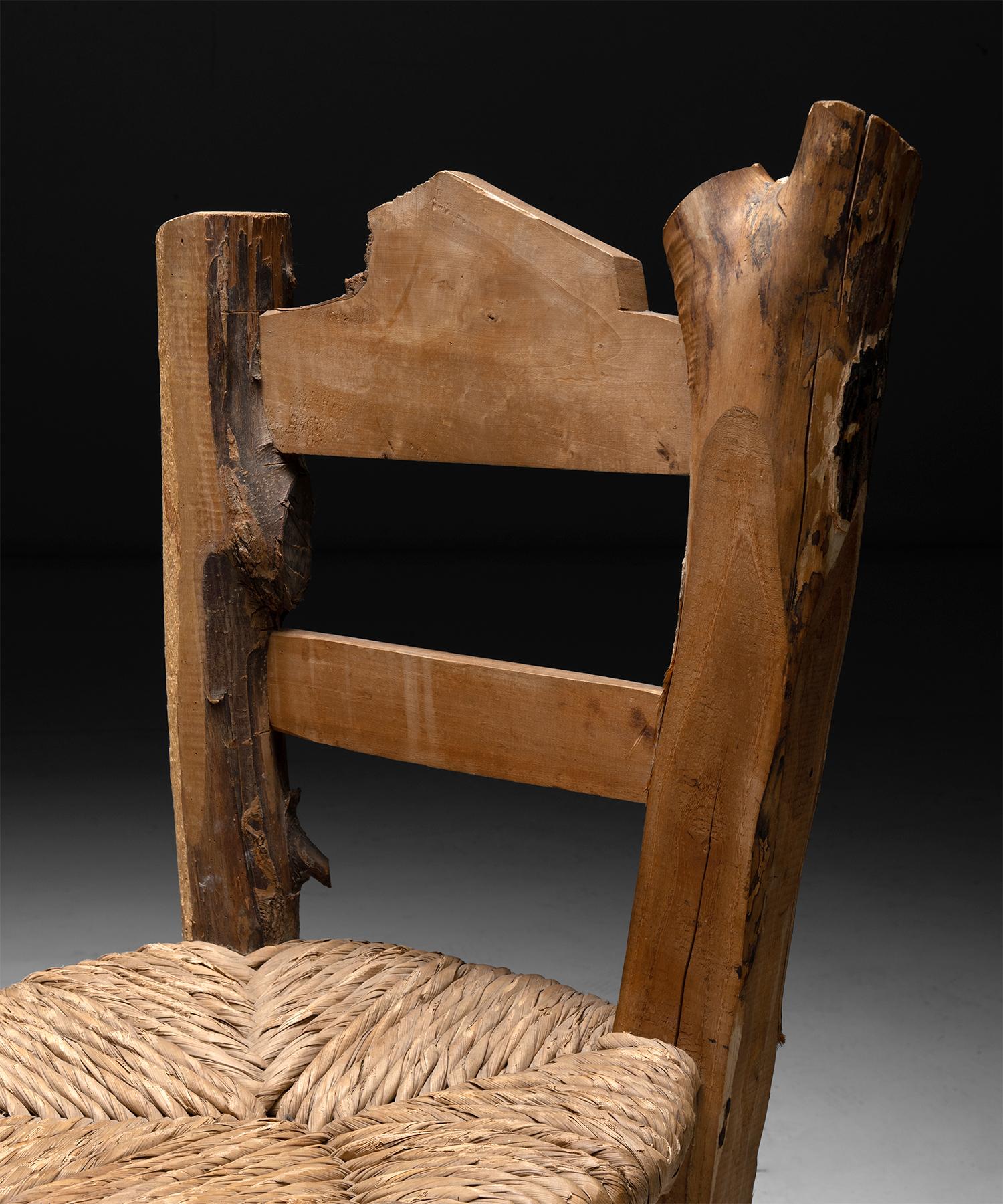 Primitive Wooden Chairs, France, circa 1960 For Sale 1