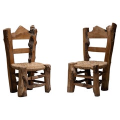 Primitive Wooden Chairs, France, circa 1960