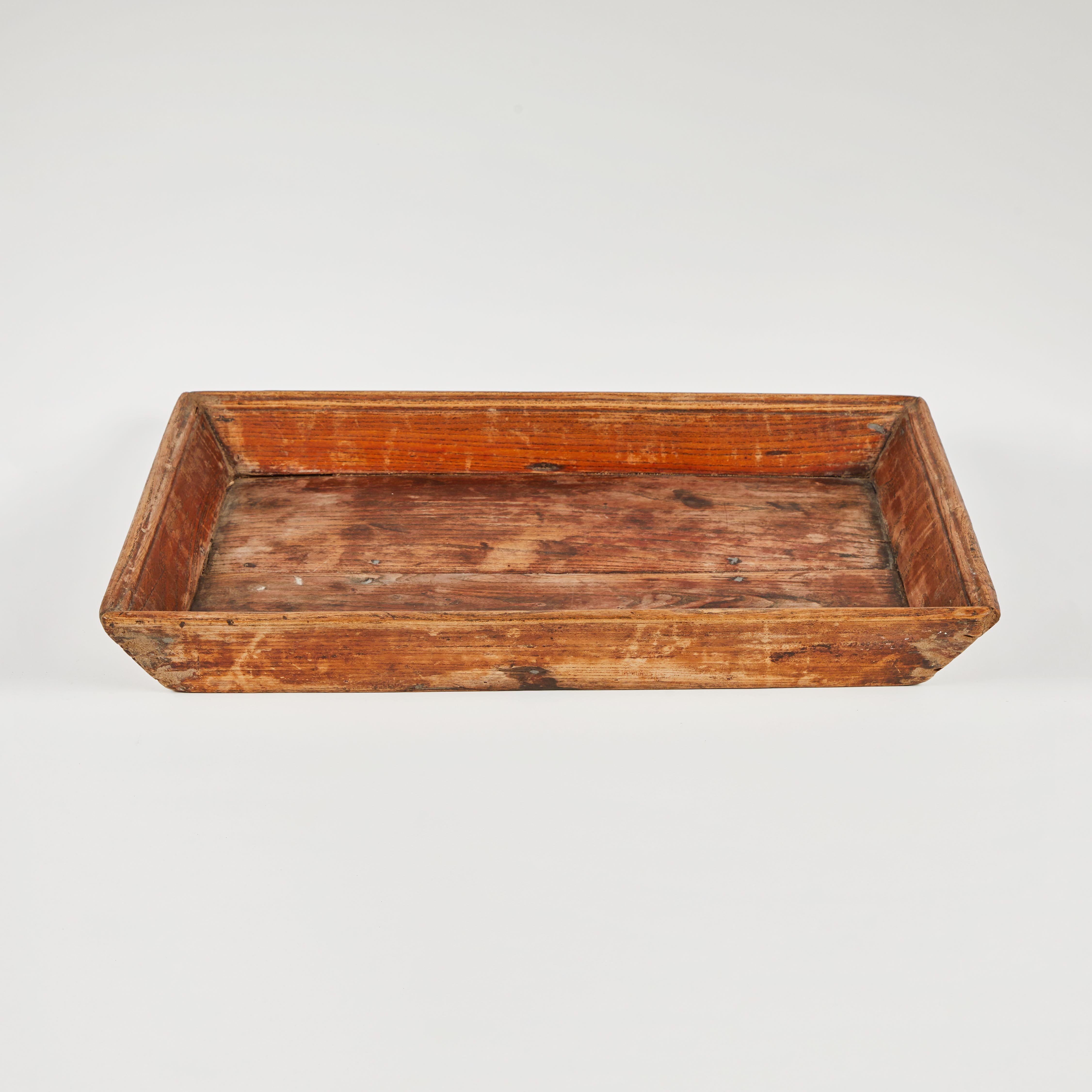 Primitive Wooden Chinese Tray from Late 19th Century China In Distressed Condition In Los Angeles, CA