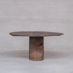 Primitive Wooden Circular Belgium Dining Table