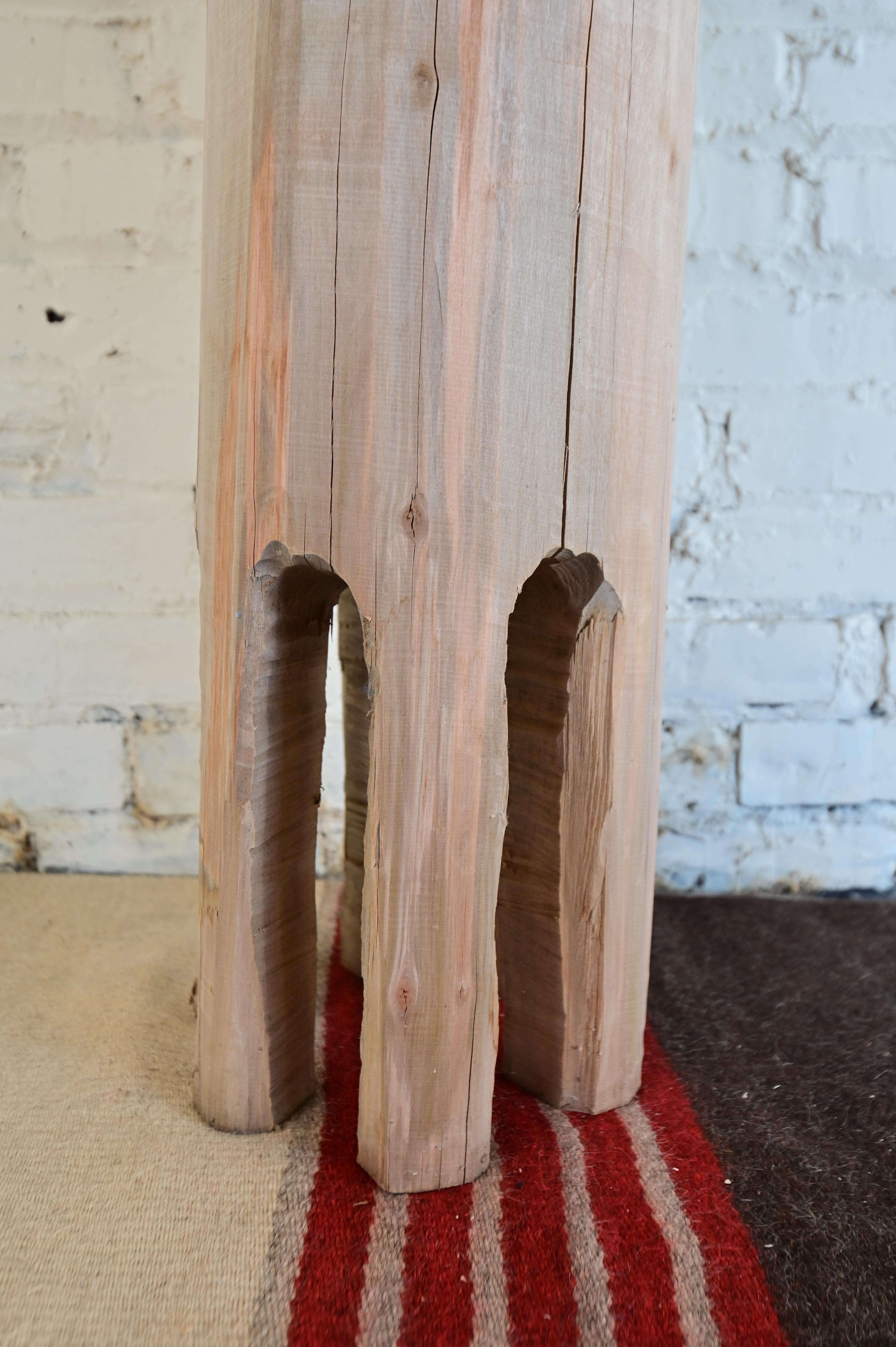 American Primitive Wooden Pedestal For Sale
