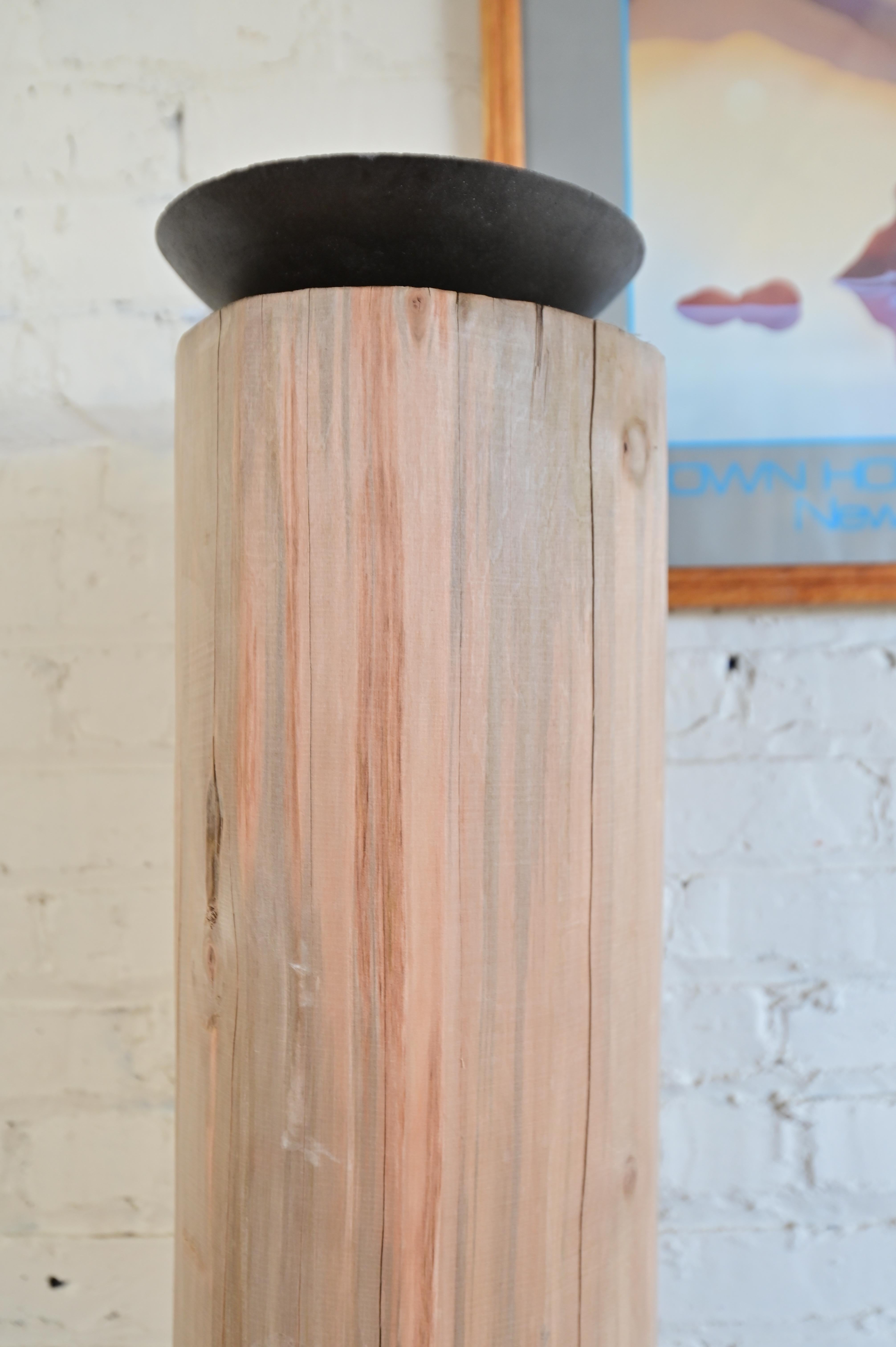 Carved Primitive Wooden Pedestal For Sale