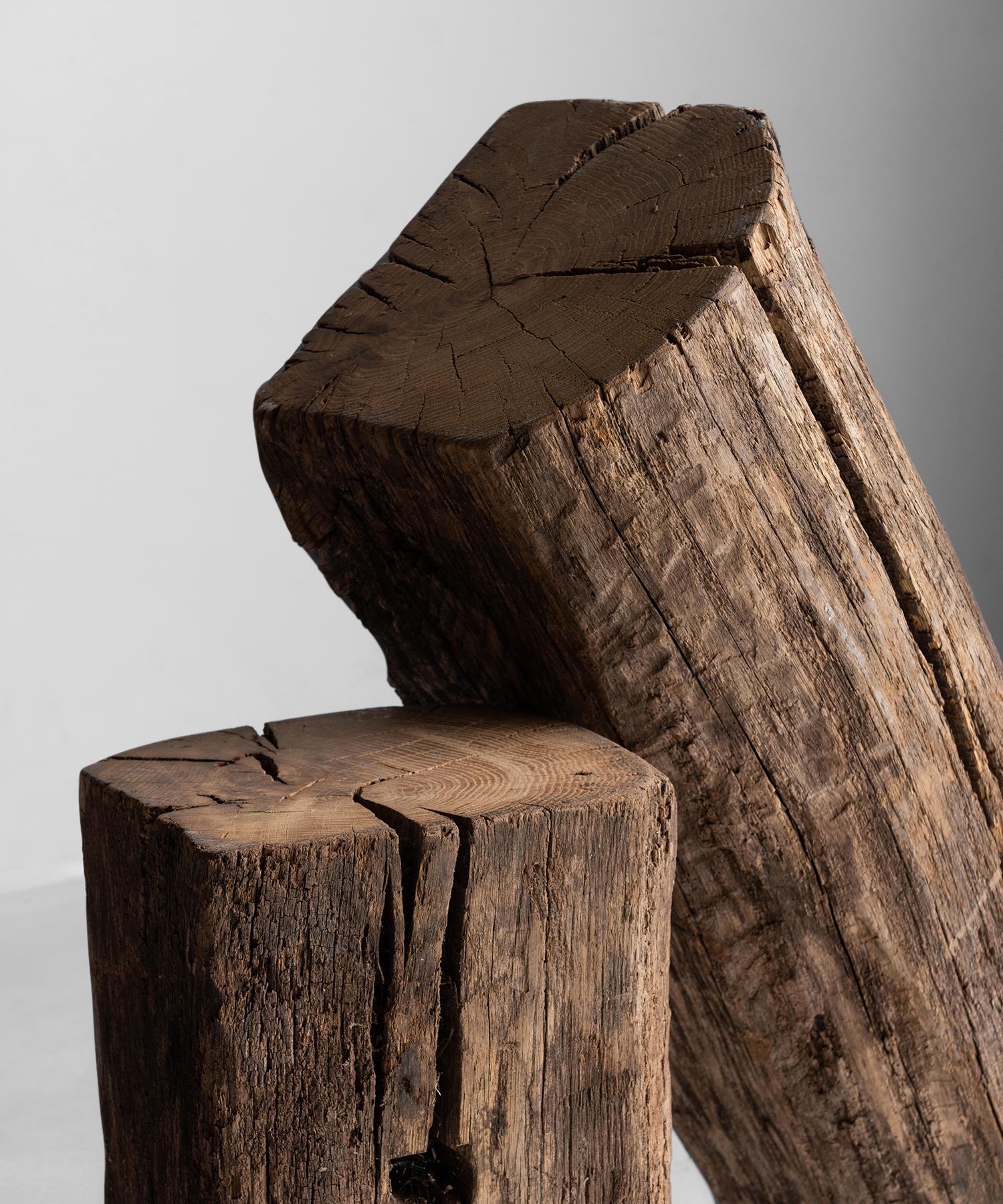 French Primitive Wooden Pedestals