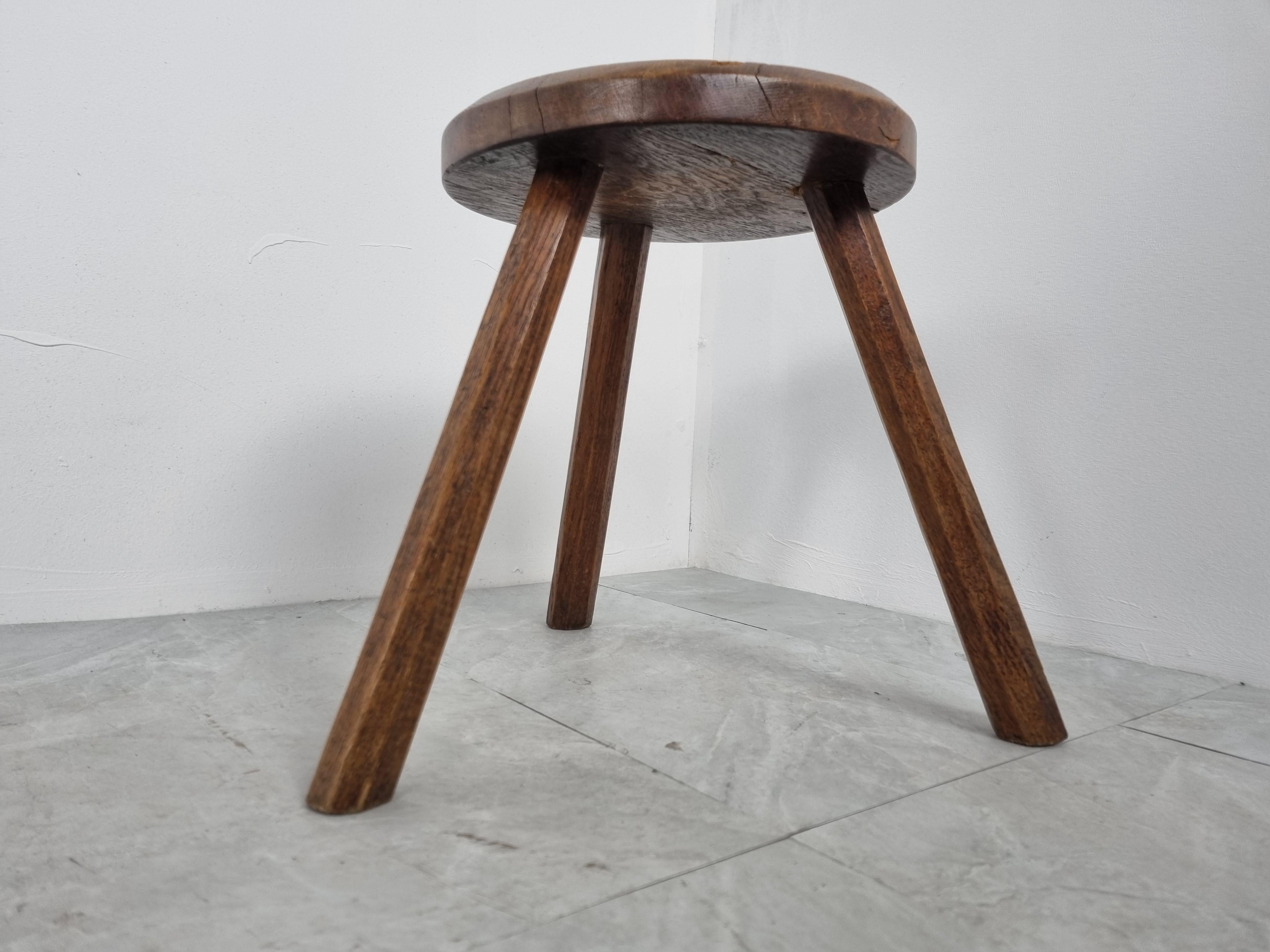 primitive wood stool