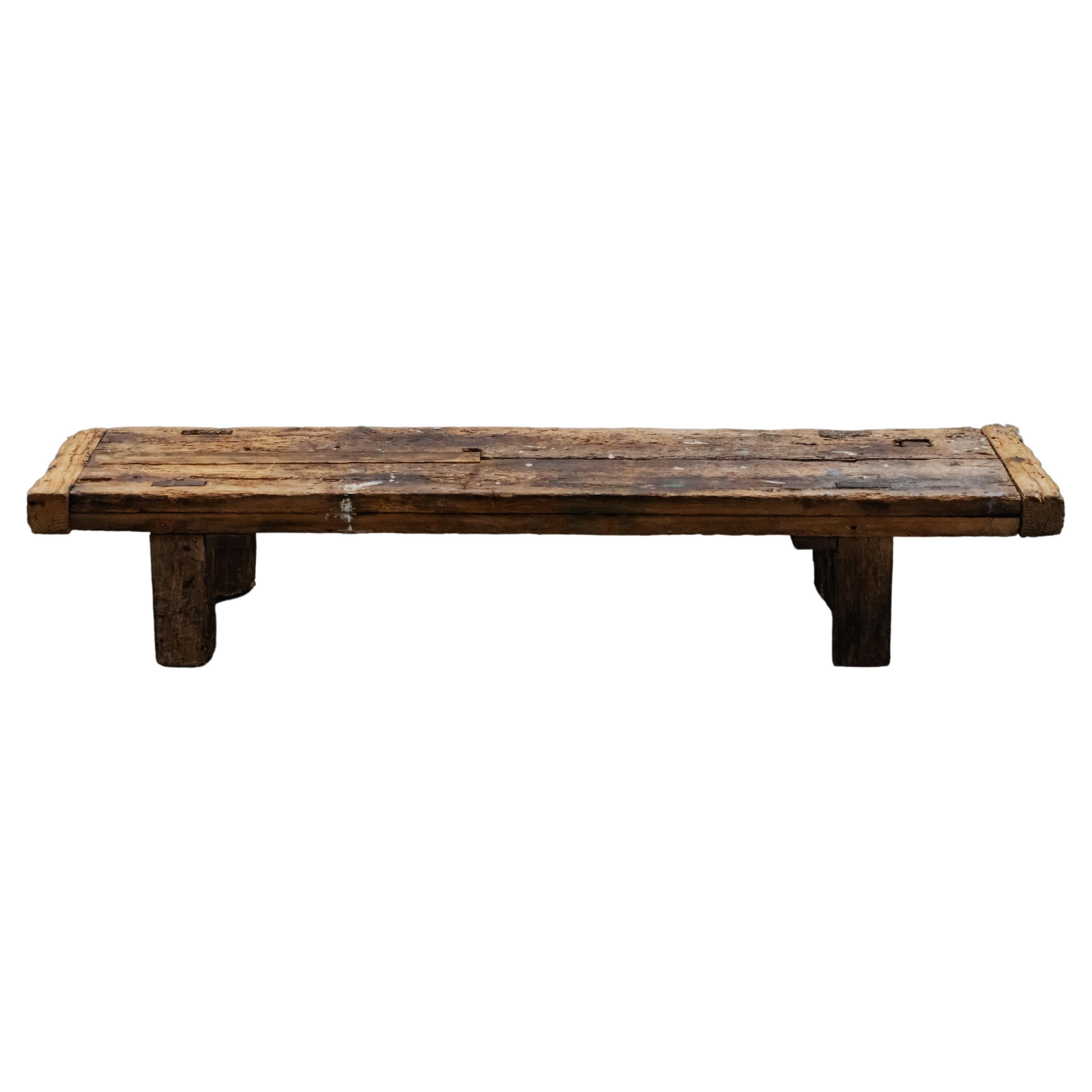 Primitive Work Bench Coffee Table From France, Circa 1900 For Sale