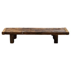 Used Primitive Work Bench Coffee Table From France, Circa 1900