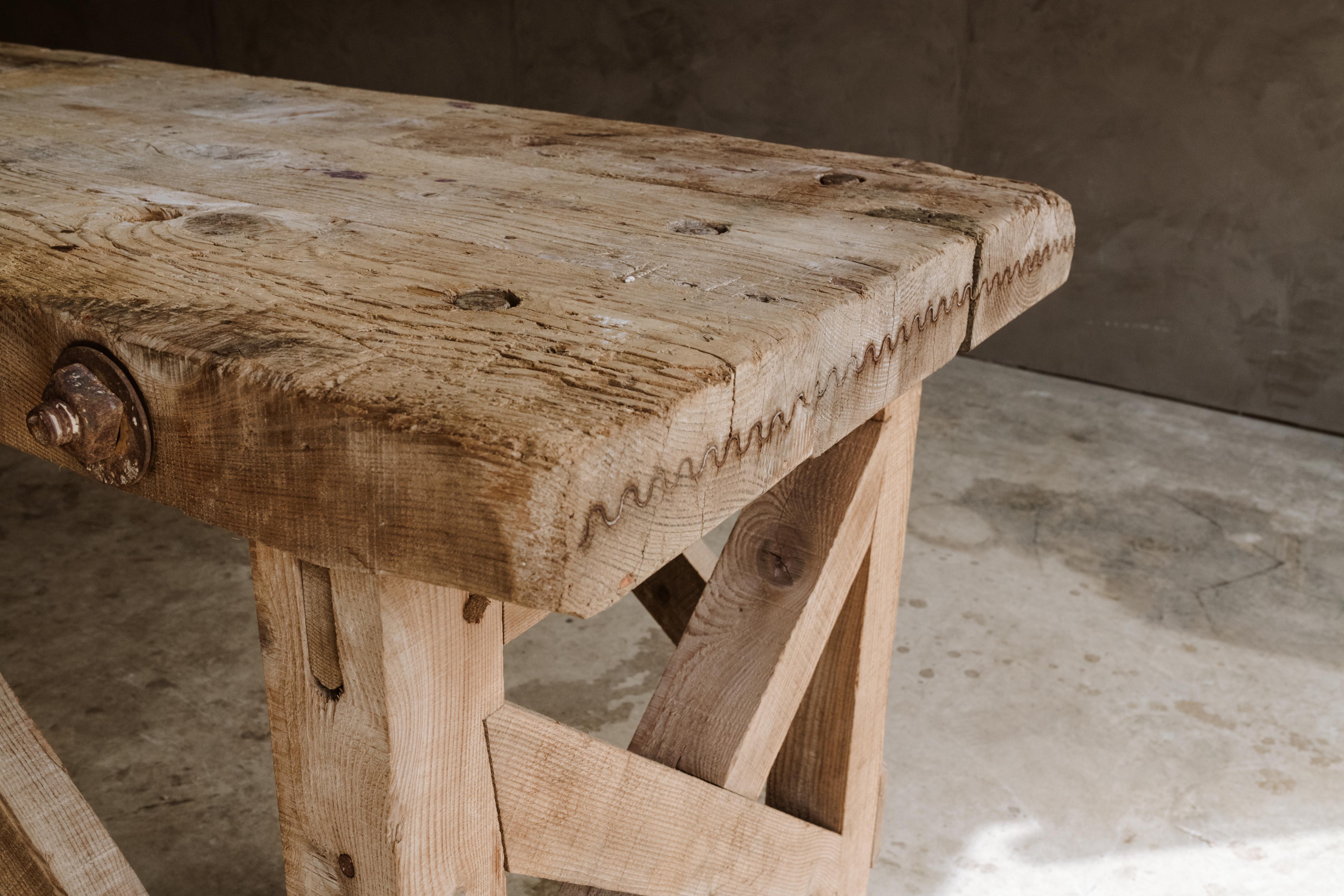 Oak Work Console from France, Circa 1940