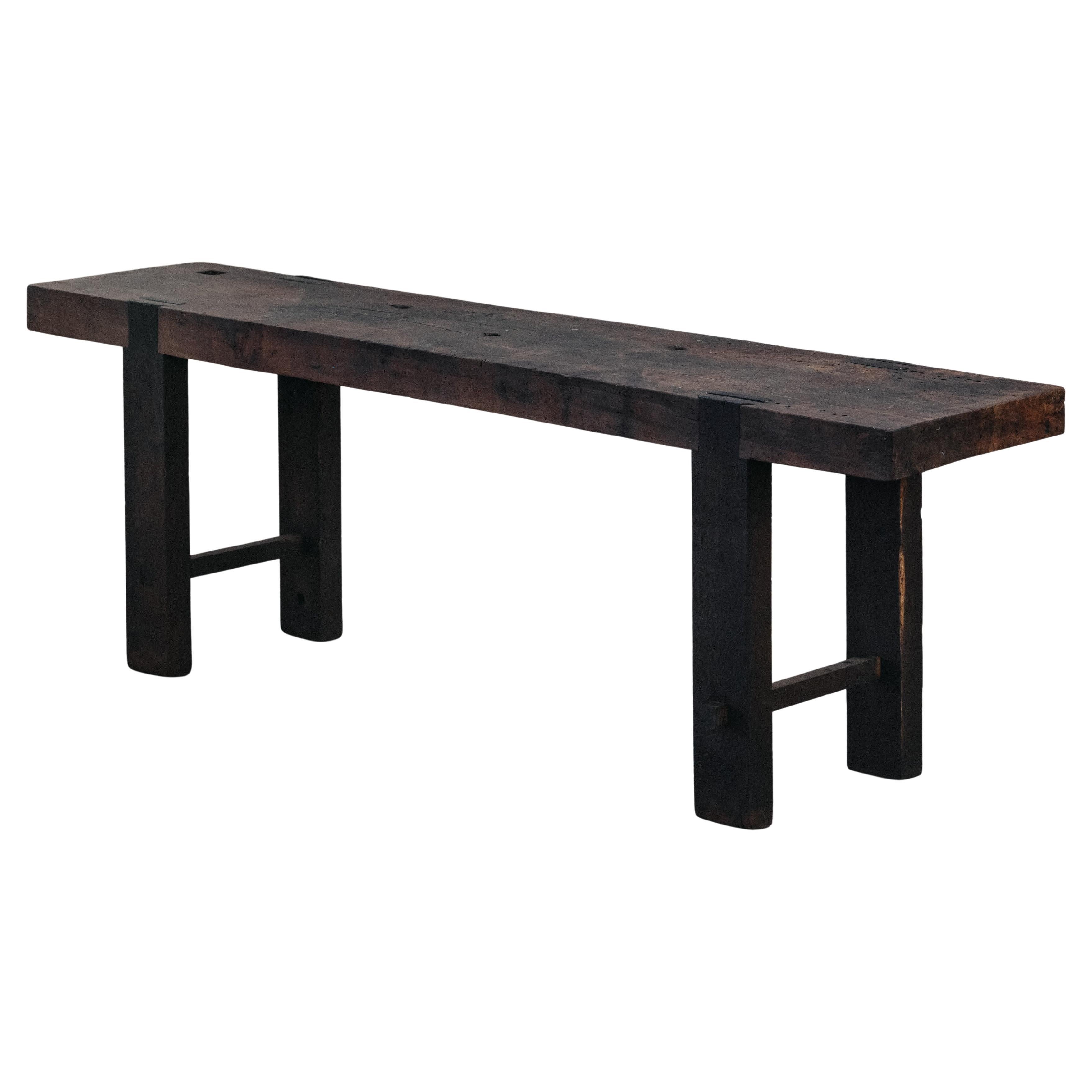 Primitive Work Console Table From France, Circa 1940