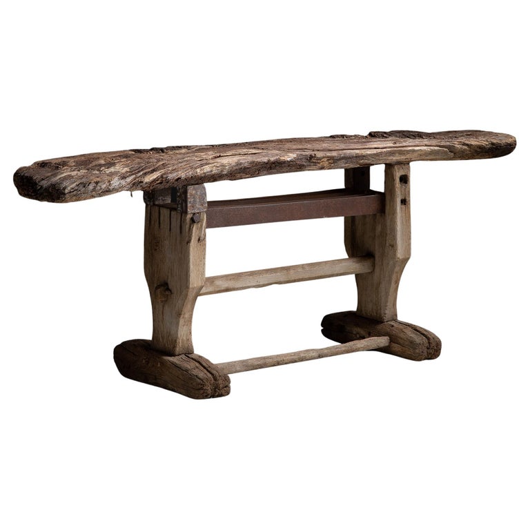 Primitive Work Table / Console, France ,circa 1900 For Sale