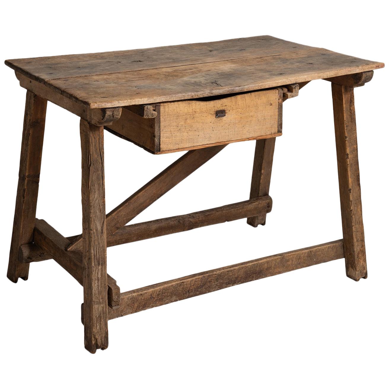 Primitive Work Table Netherlands, 19th Century