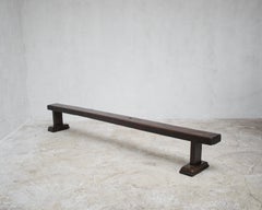 Primitive XL 17th Century Solid Walnut Hall Bench from Navarra
