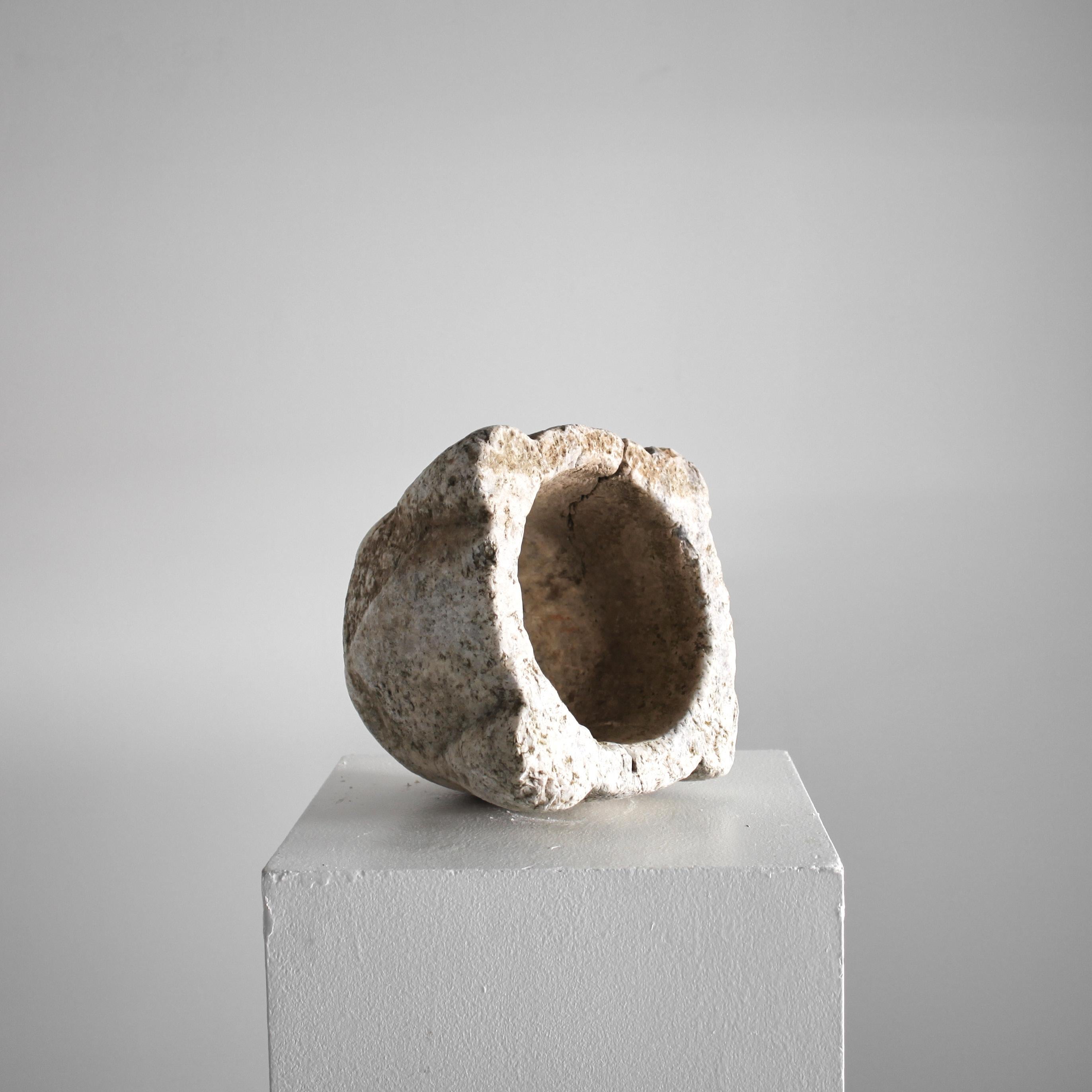Primitive XL 18Th C. Catalan Stone Mortar Wabi Sabi For Sale 2