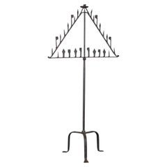 Primitive XL Late 17th C. Forged Iron Candelabra
