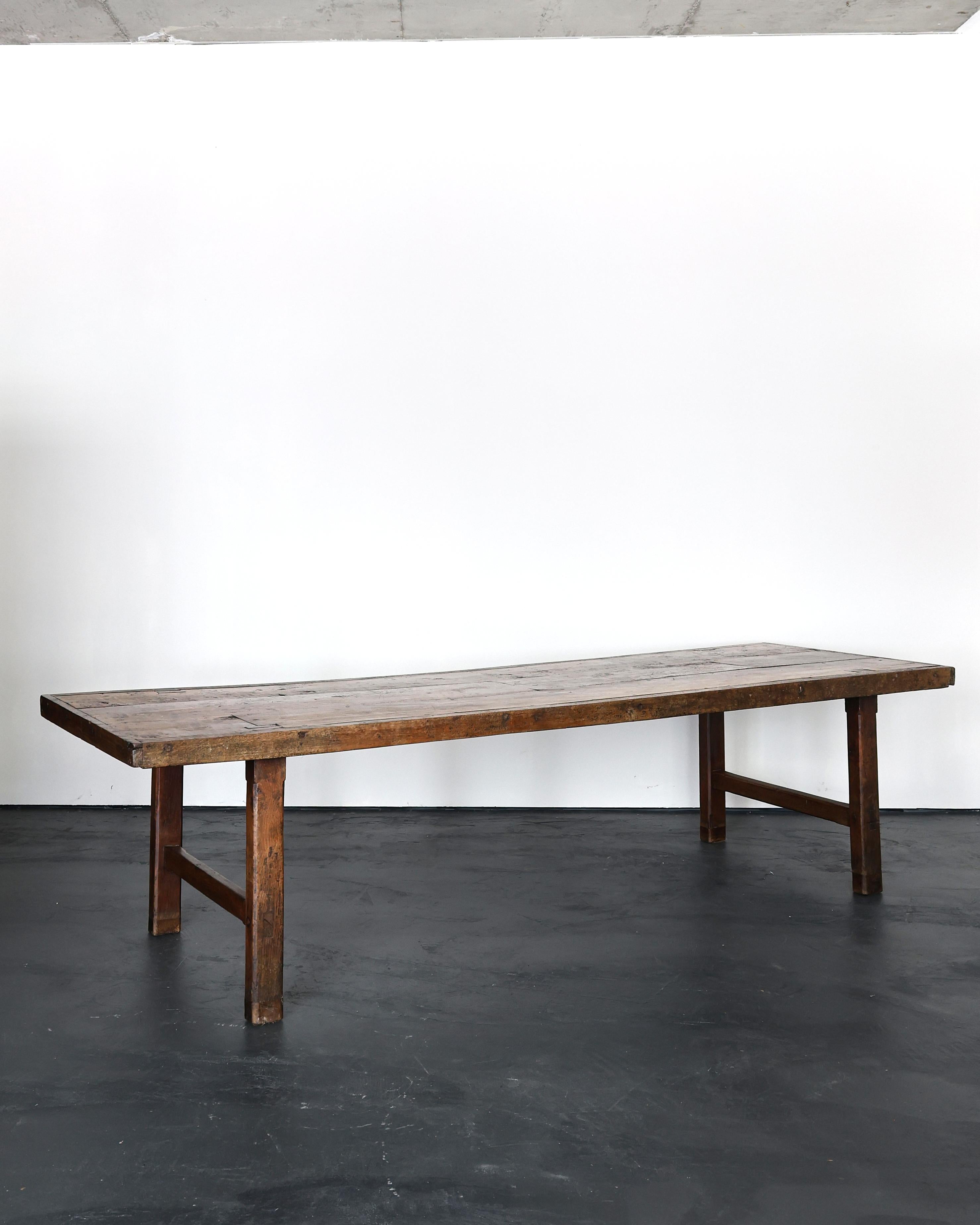 Early 19th Century Primitive XXL Early 19th C. Normandy Dinning Table For Sale