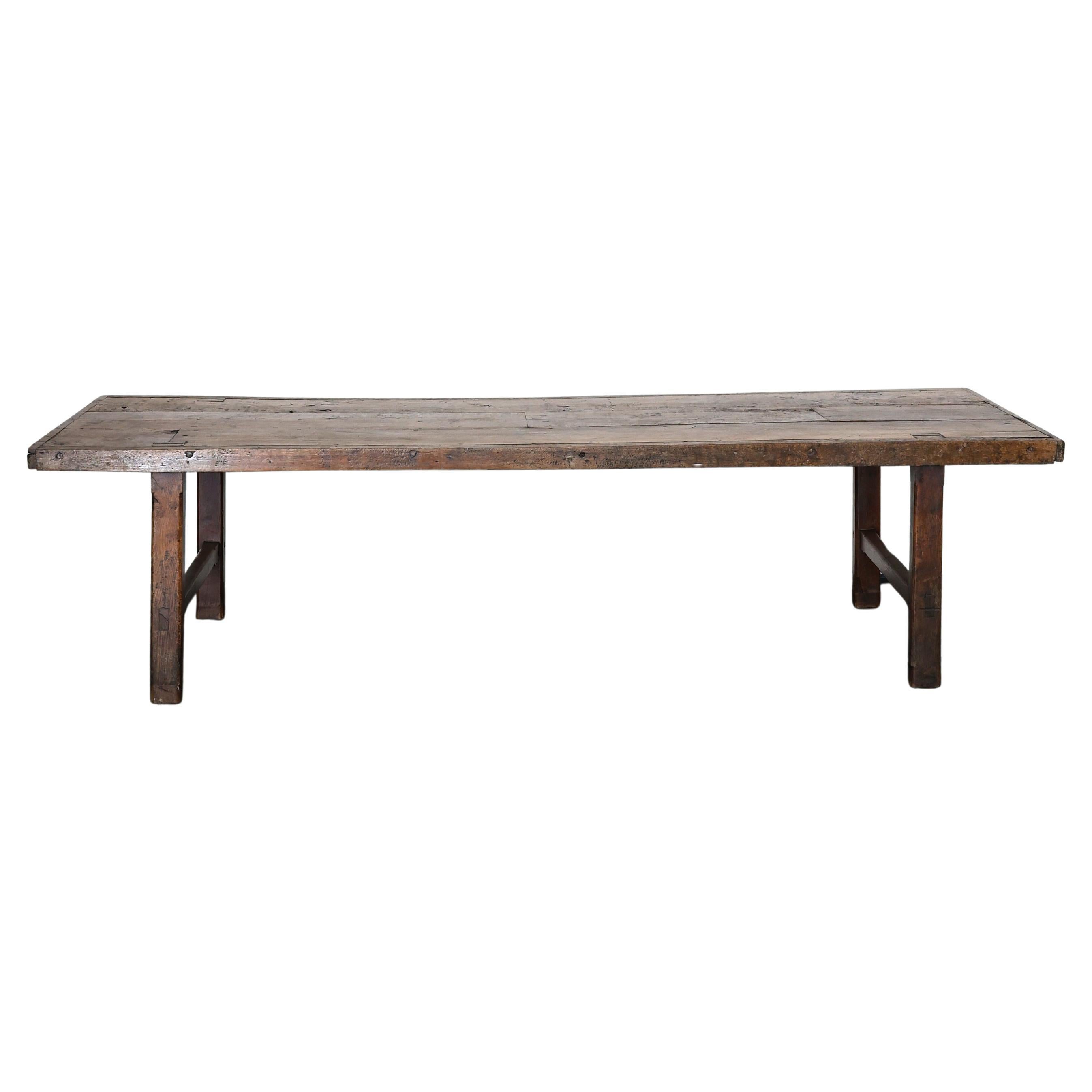 Primitive XXL Early 19th C. Normandy Dinning Table For Sale