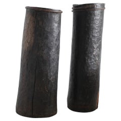 Primitive XXL Wabi Sabi Spanish Sculptural Dug-Out Vessels