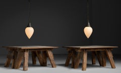 Primitive Zinc Top Tables, England 1900