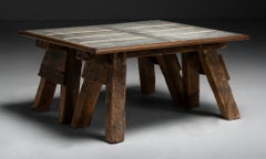 Primitive Zinc Top Tables, England 1900