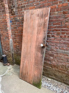 Primitive Red Paint Wide Plank Door
