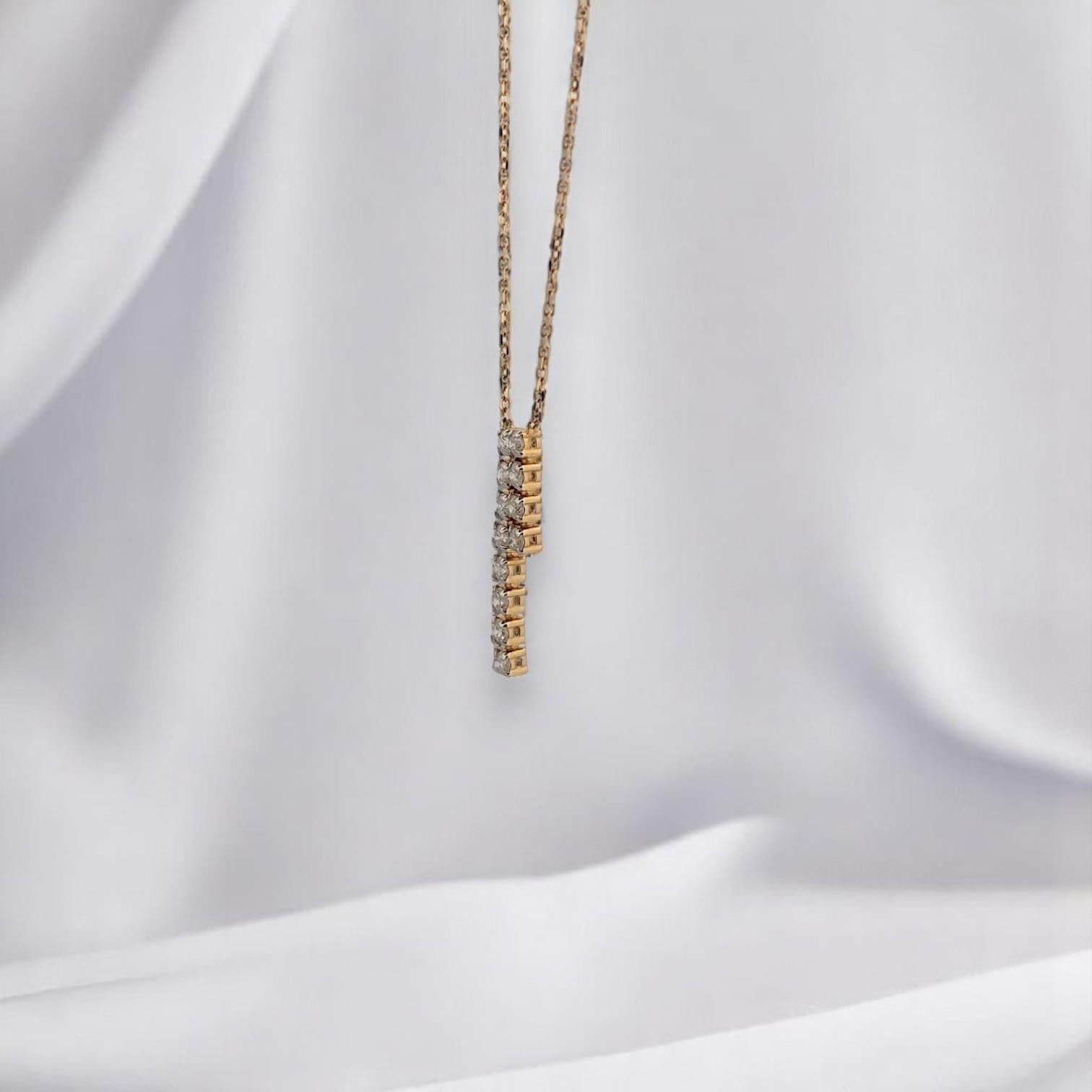 Collier de diamants Primrose en or jaune 14 carats, pendentif de 0,33 carat en vente 4