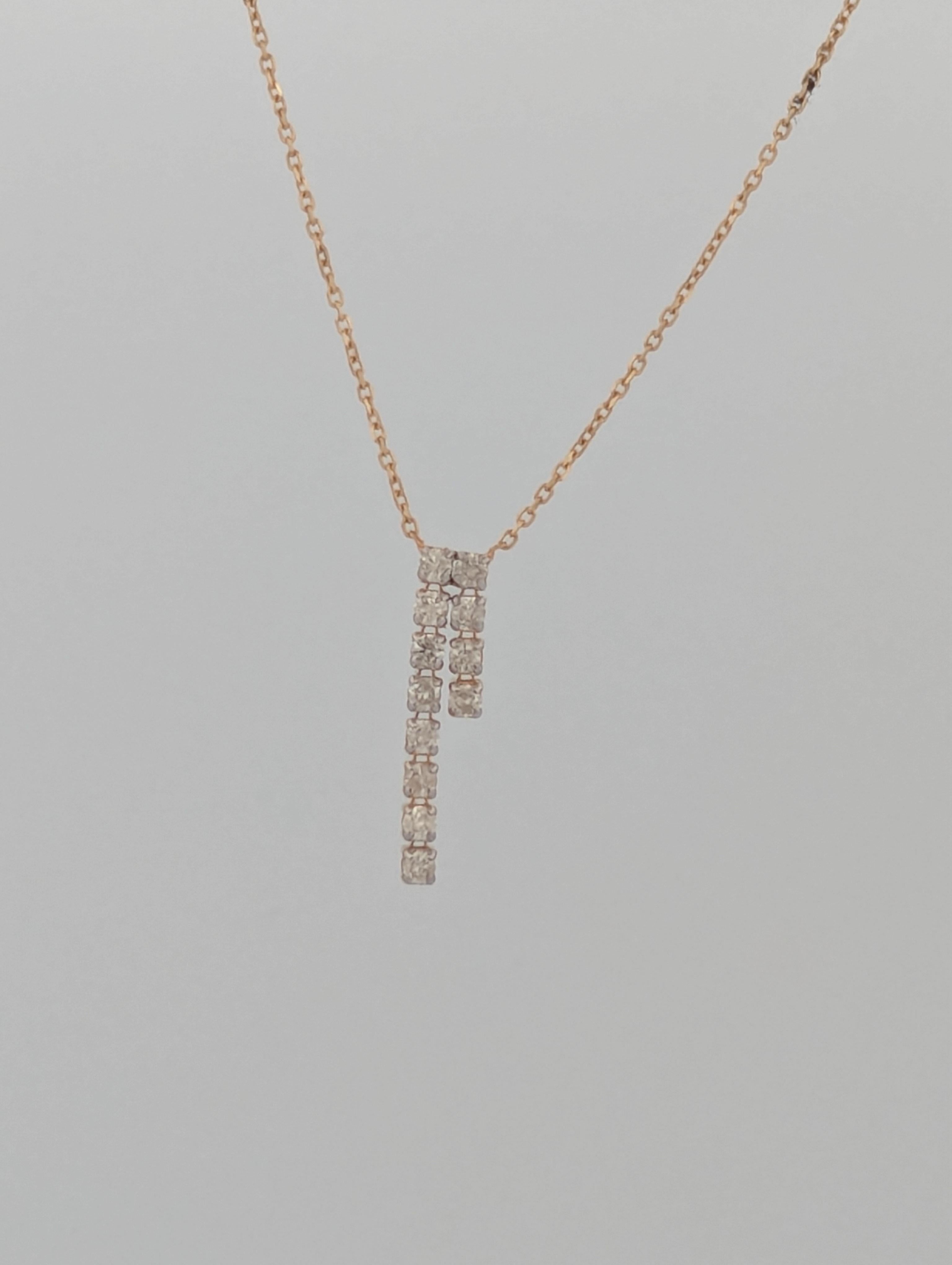 Collier de diamants Primrose en or jaune 14 carats, pendentif de 0,33 carat Pour femmes en vente