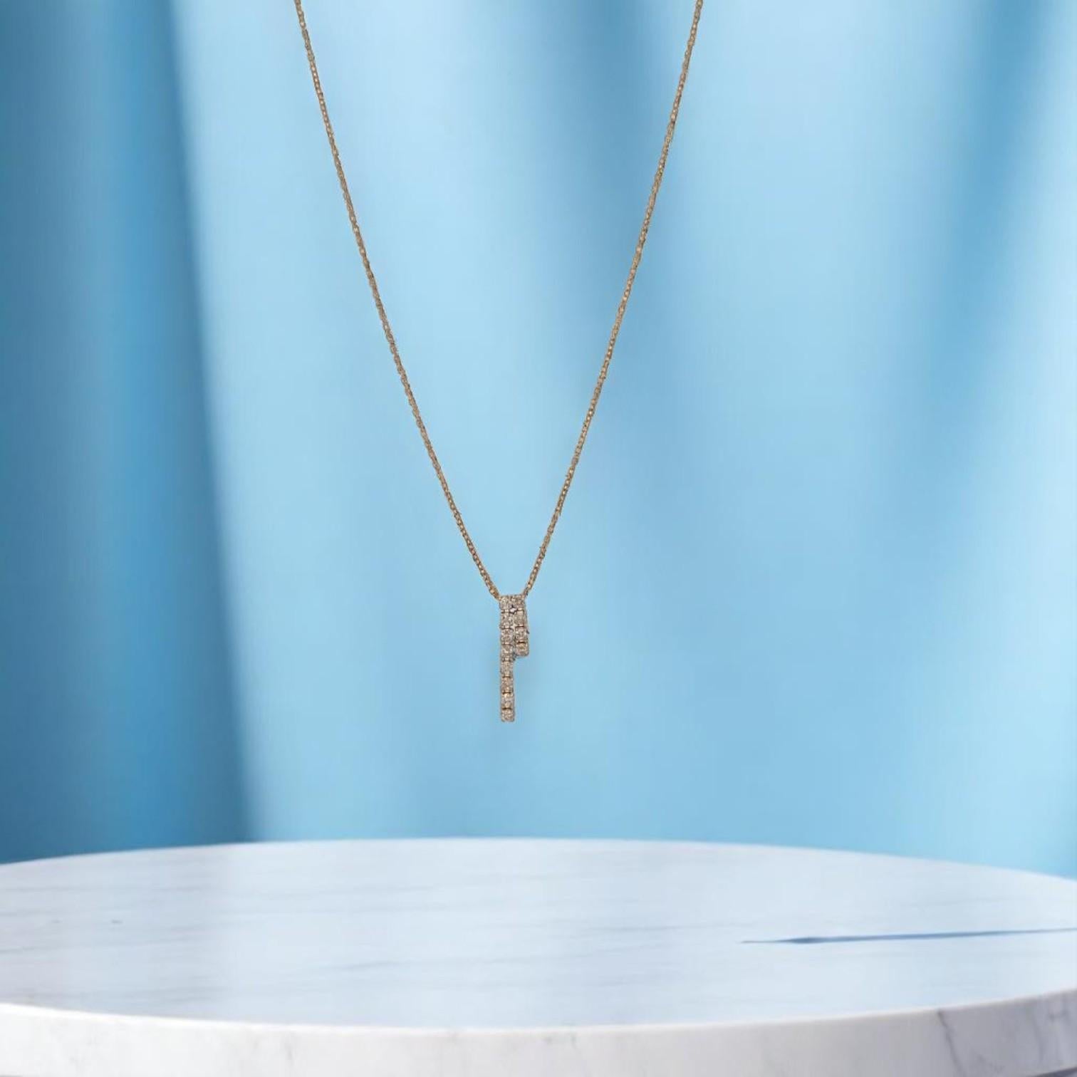 Collier de diamants Primrose en or jaune 14 carats, pendentif de 0,33 carat en vente 2