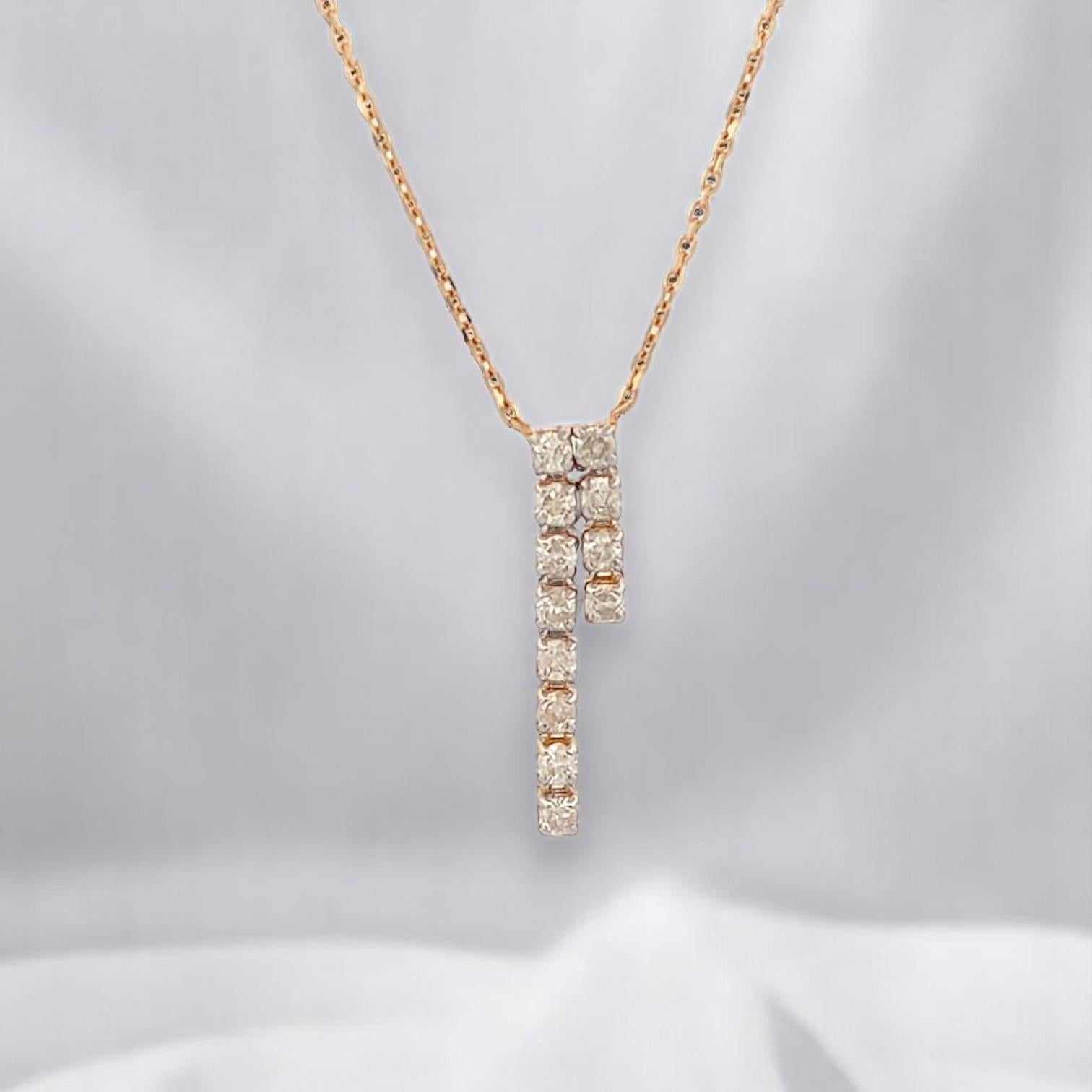 Collier de diamants Primrose en or jaune 14 carats, pendentif de 0,33 carat en vente 3
