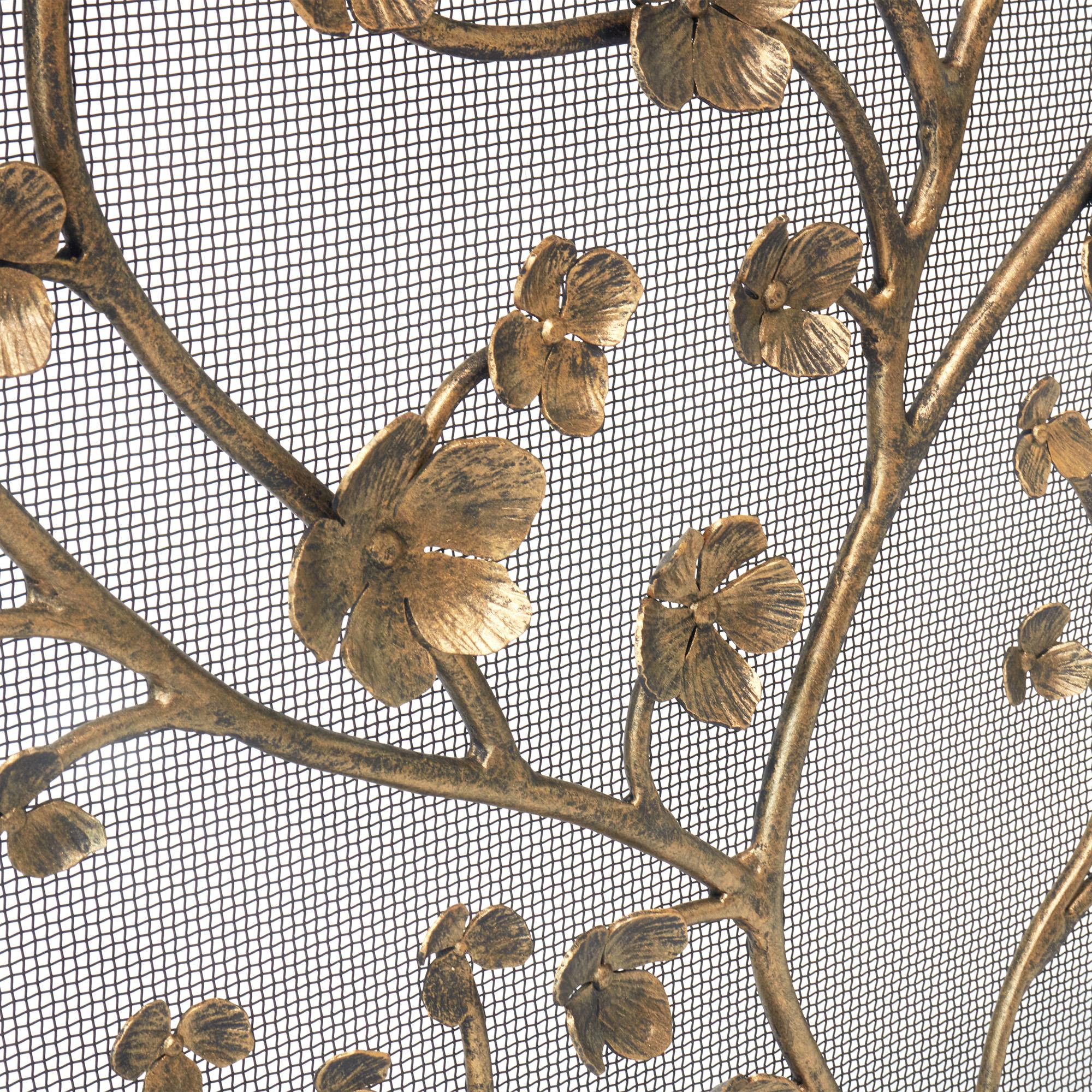 Primrose Garden Fireplace Screen in Aged Gold For Sale 4