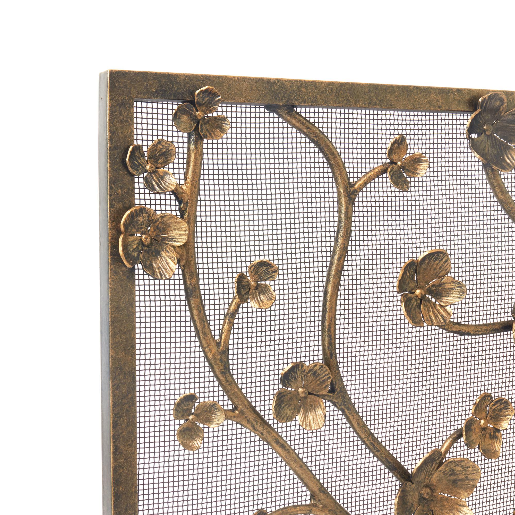 Paravento per caminetto Primrose Garden in argento invecchiato in vendita 3