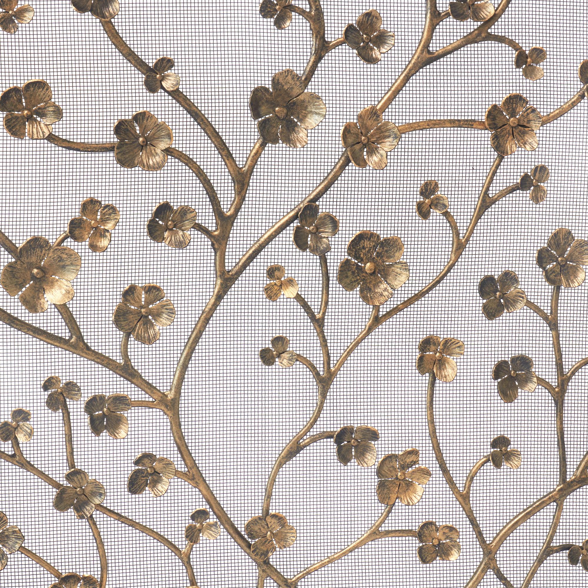 Paravento per caminetto Primrose Garden in argento invecchiato in vendita 2