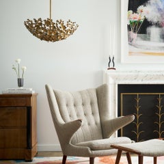 Primrose Garden Floral Dish Light, Eisen in Altgold, handgefertigt in den USA