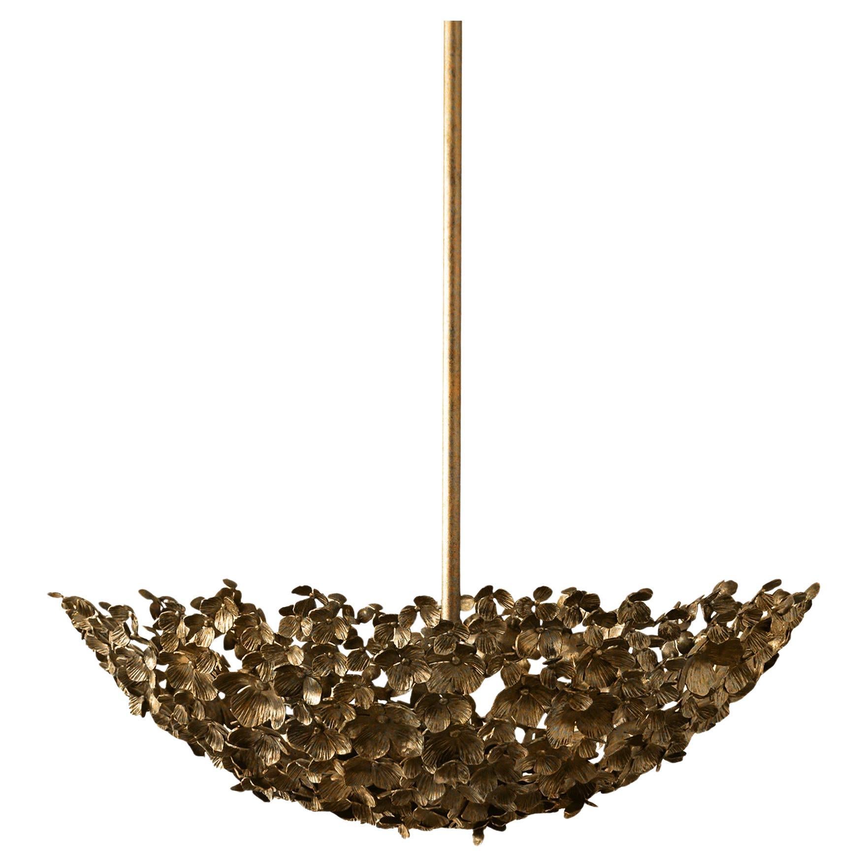 Primrose Garden Floral Dish Light in Aged Gold
